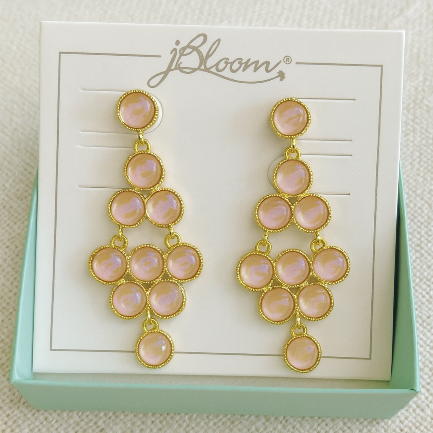 jBloom Sophia Blush Pink Chandelier Earrings