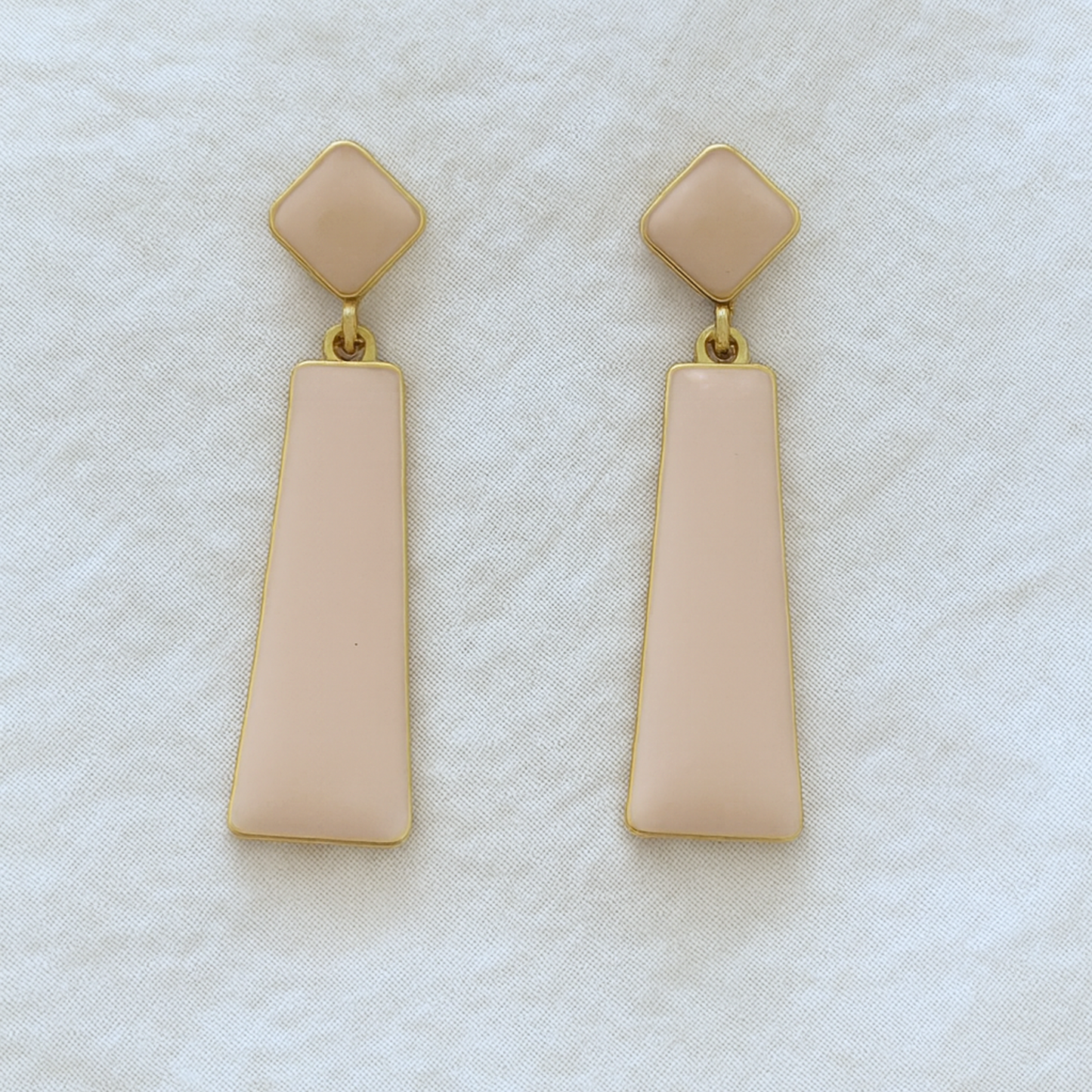 jBloom Luna Blush Pink Geometric Drop Earrings
