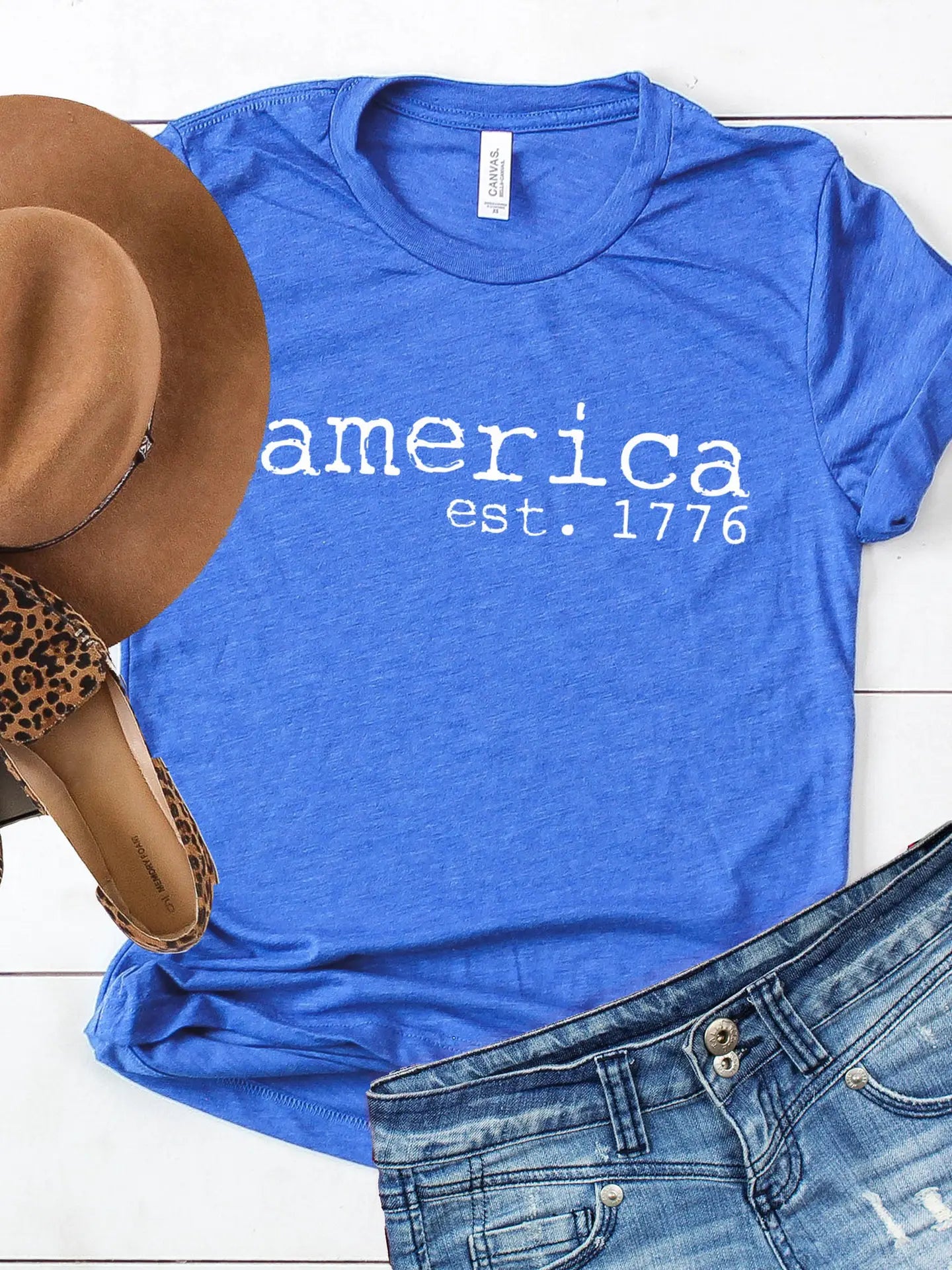 America Established 1776 Graphic Tee | Red and Blue