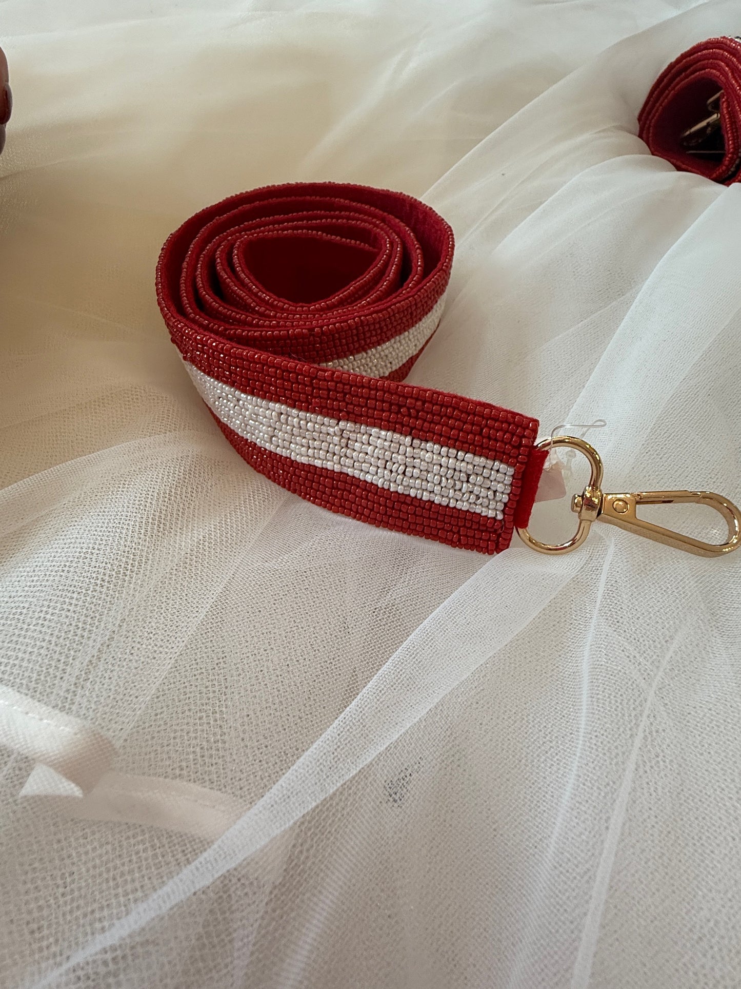 Purse Strap - Red and White