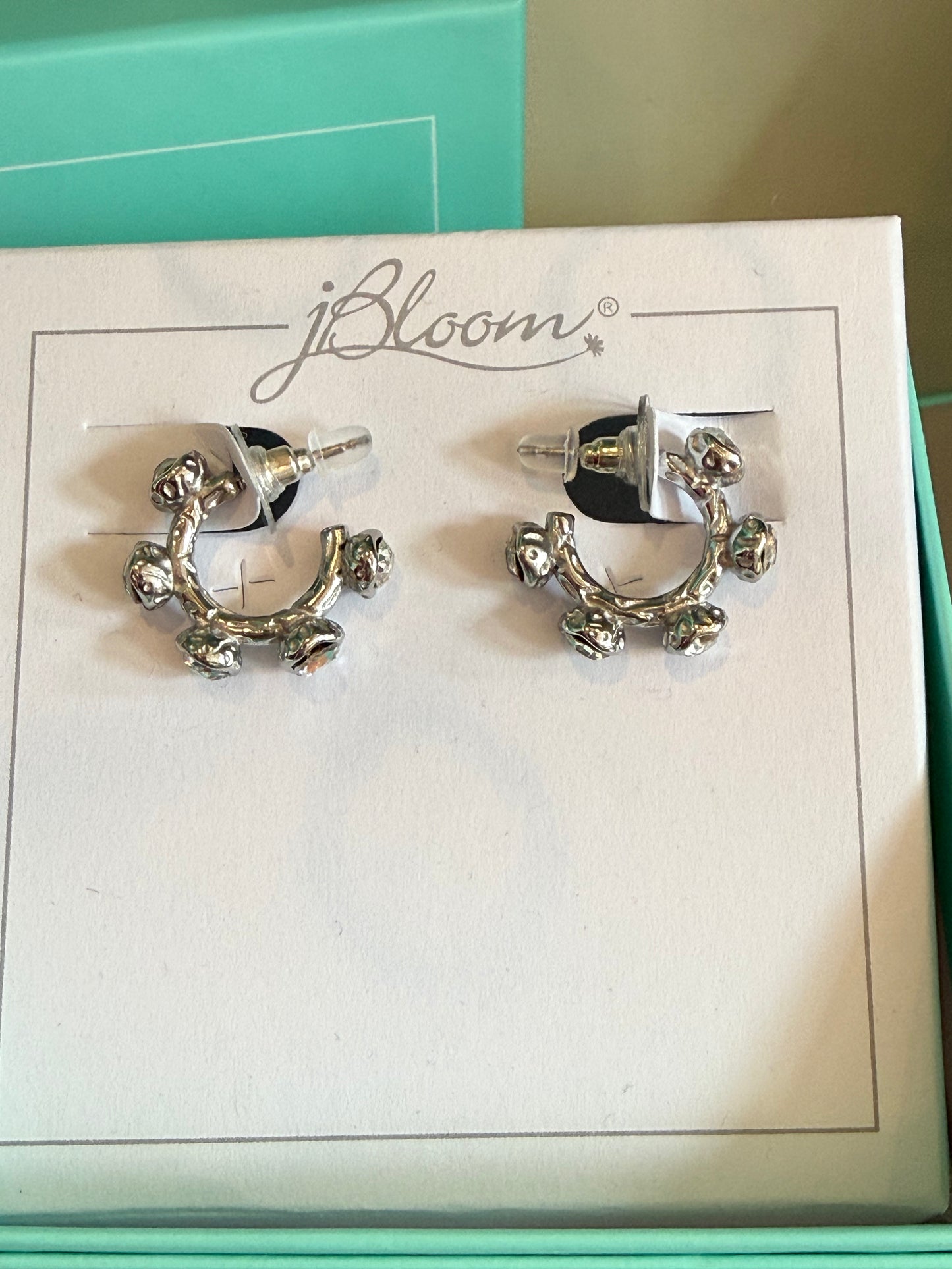 jBloom Claire Vintage Crystal Semi-Hoop Earrings