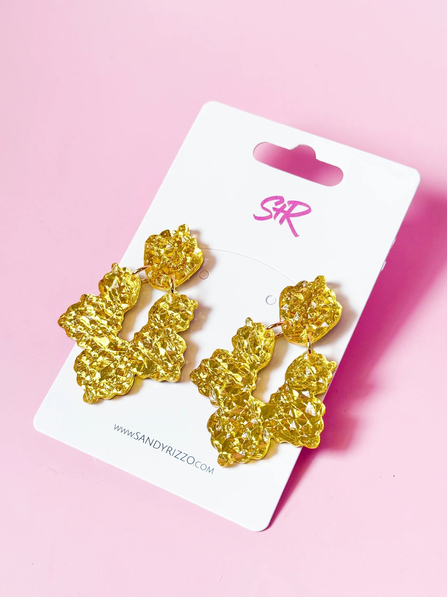 Gold Lamé Priscilla Earrings - Sandy & Rizzo