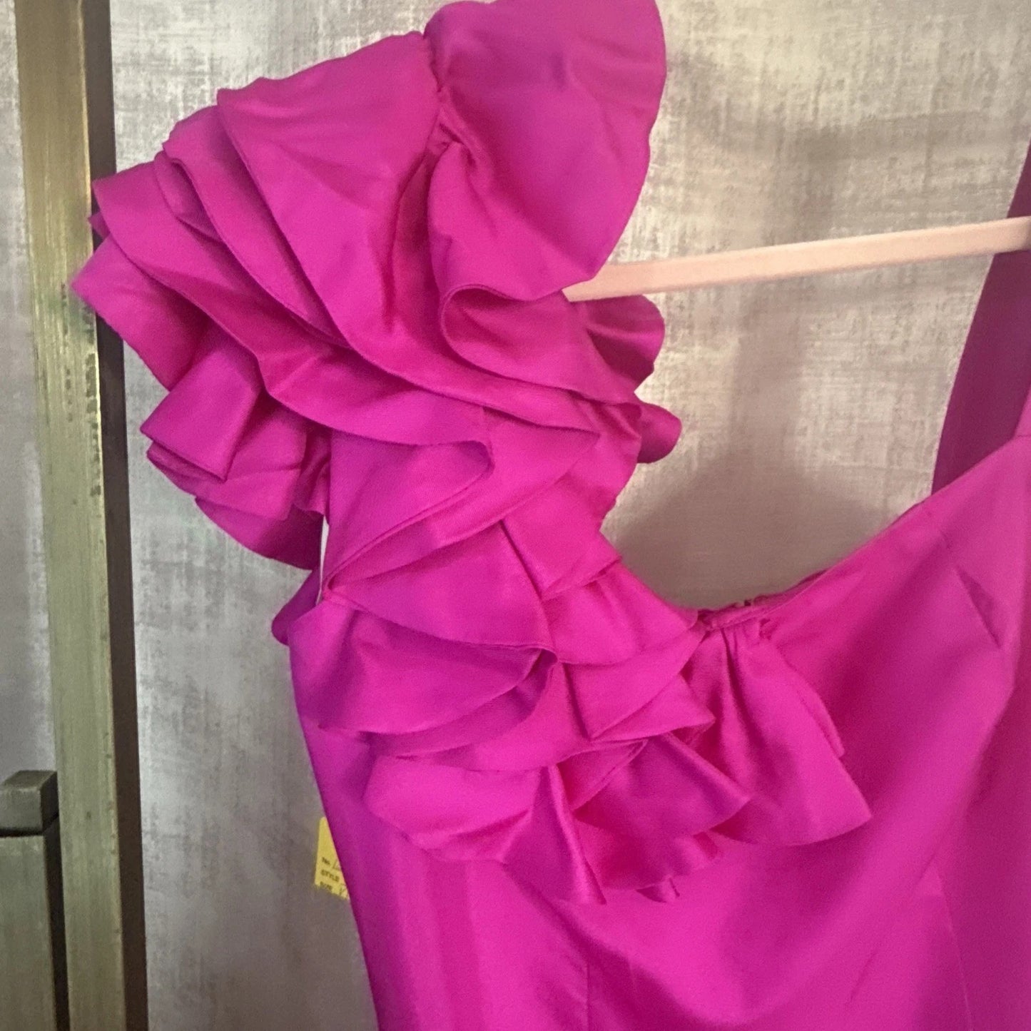Kirribilla - NWT Pink Silk Ruffle One-Shoulder Cocktail Dress