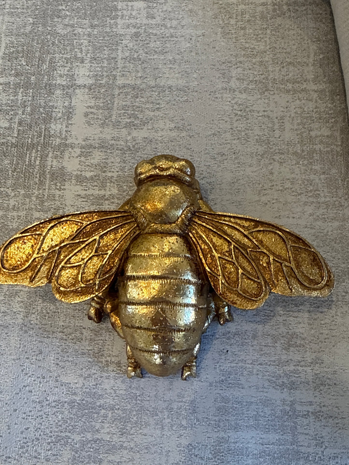 Bee, Small, Resin, Golden, Insect Design Wall Mount