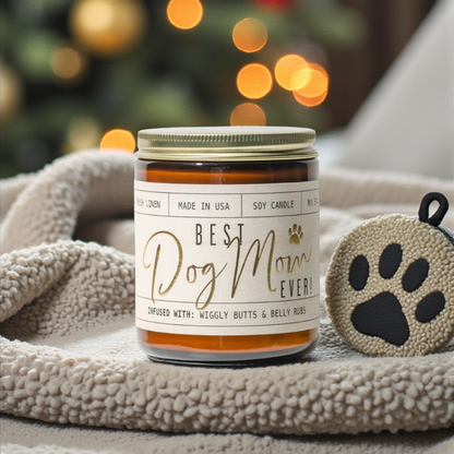 Scented Candle: "Best Dog Mom Ever"