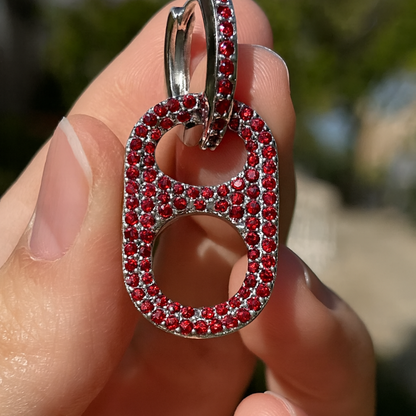 Hillbetty Poptab Earrings - Silver/Red