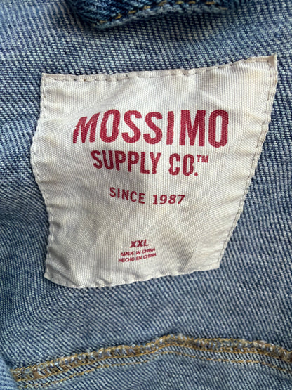 Upcycled Mossimo American Flag Distressed Denim Jacket, Size XXL
