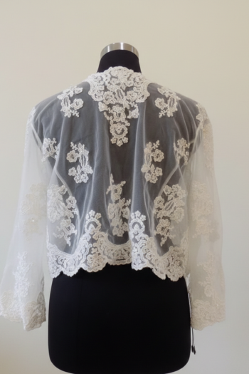 Lace Wedding Gown Topper in White