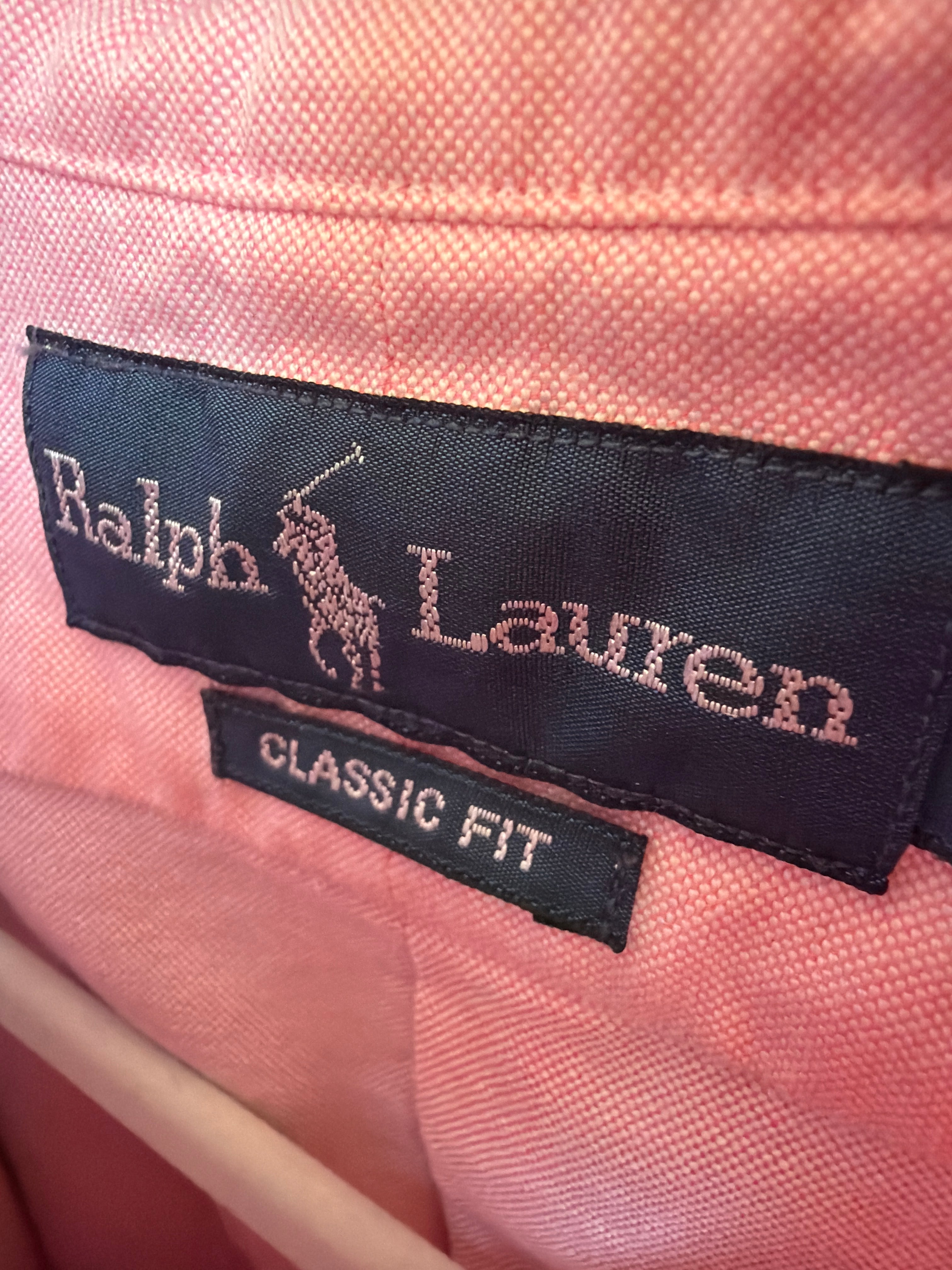 Ralph Lauren Polo Pink Oxford Shirt – Upcycled Ruffle Collar | Size Small