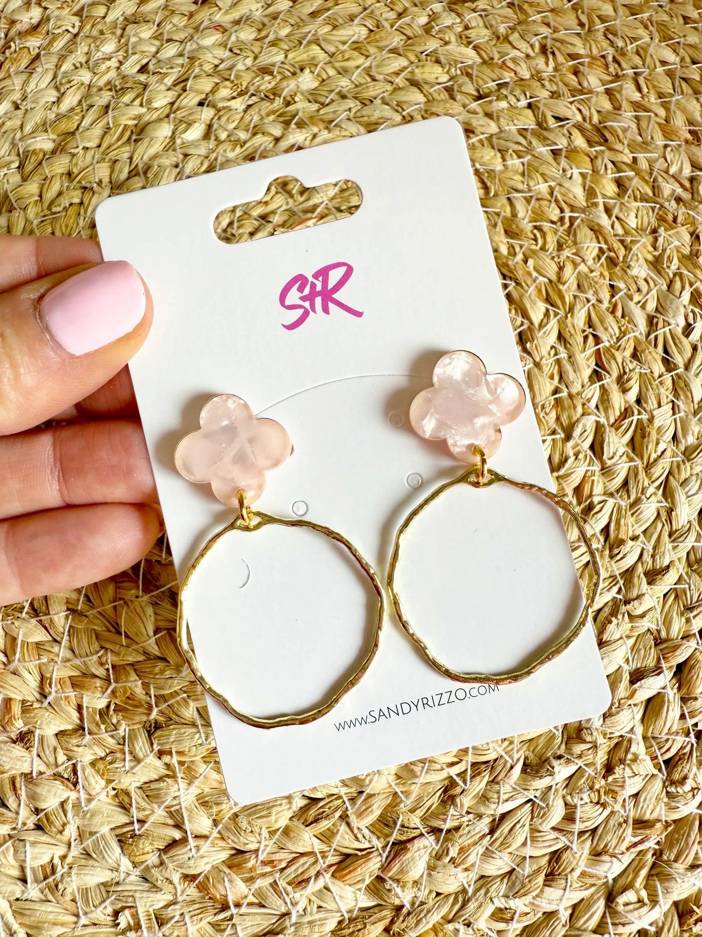 Blush Grace Hoop  - Sandy & Rizzo