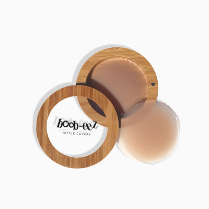Boob-eez Nipple Covers in Bamboo Travel Case - 6cm Light Tint