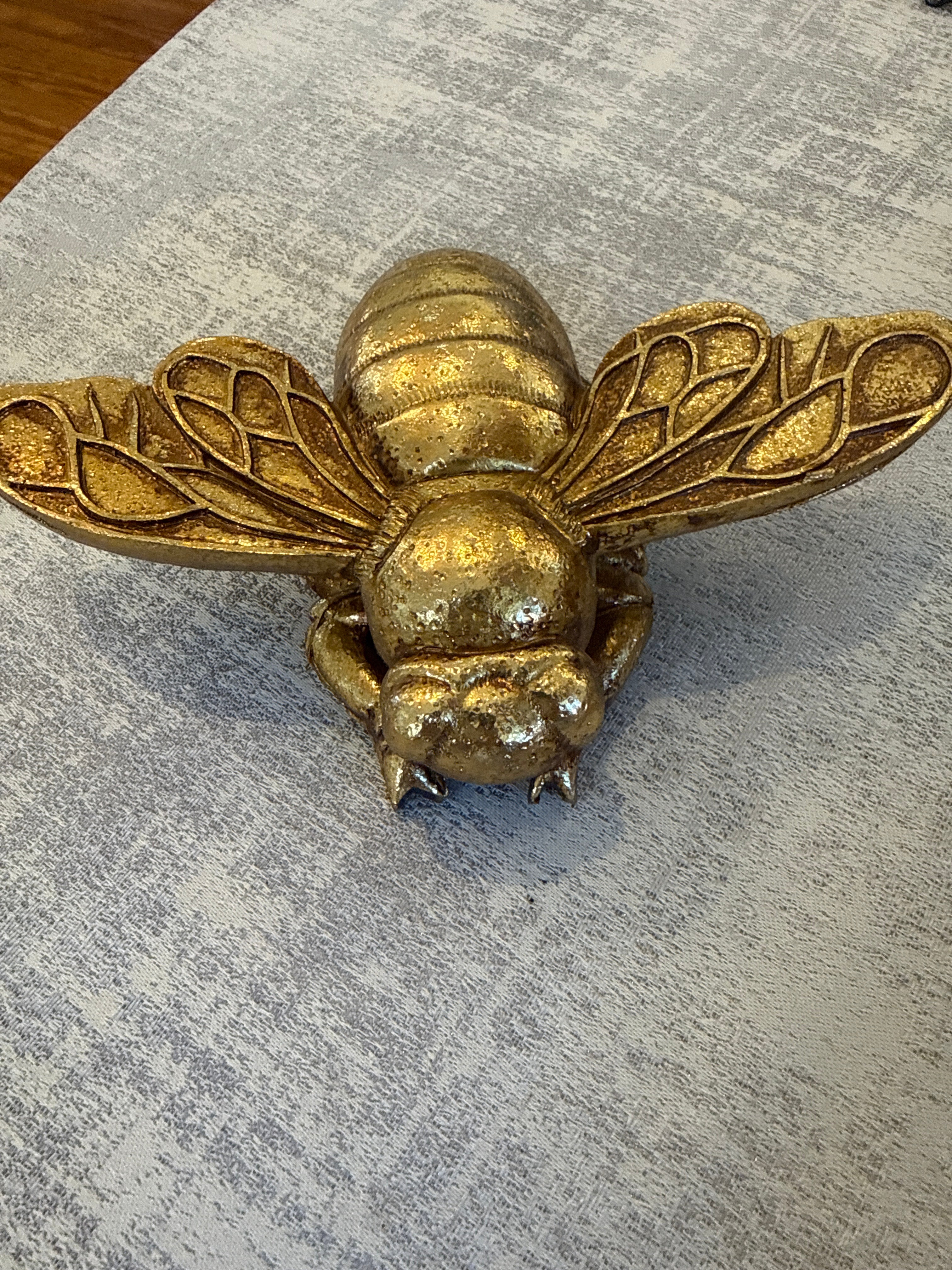 Bee, Small, Resin, Golden, Insect Design Wall Mount