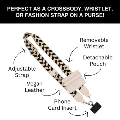 Clip & Go Strap w/Zippered Pouch - Chevron Collection