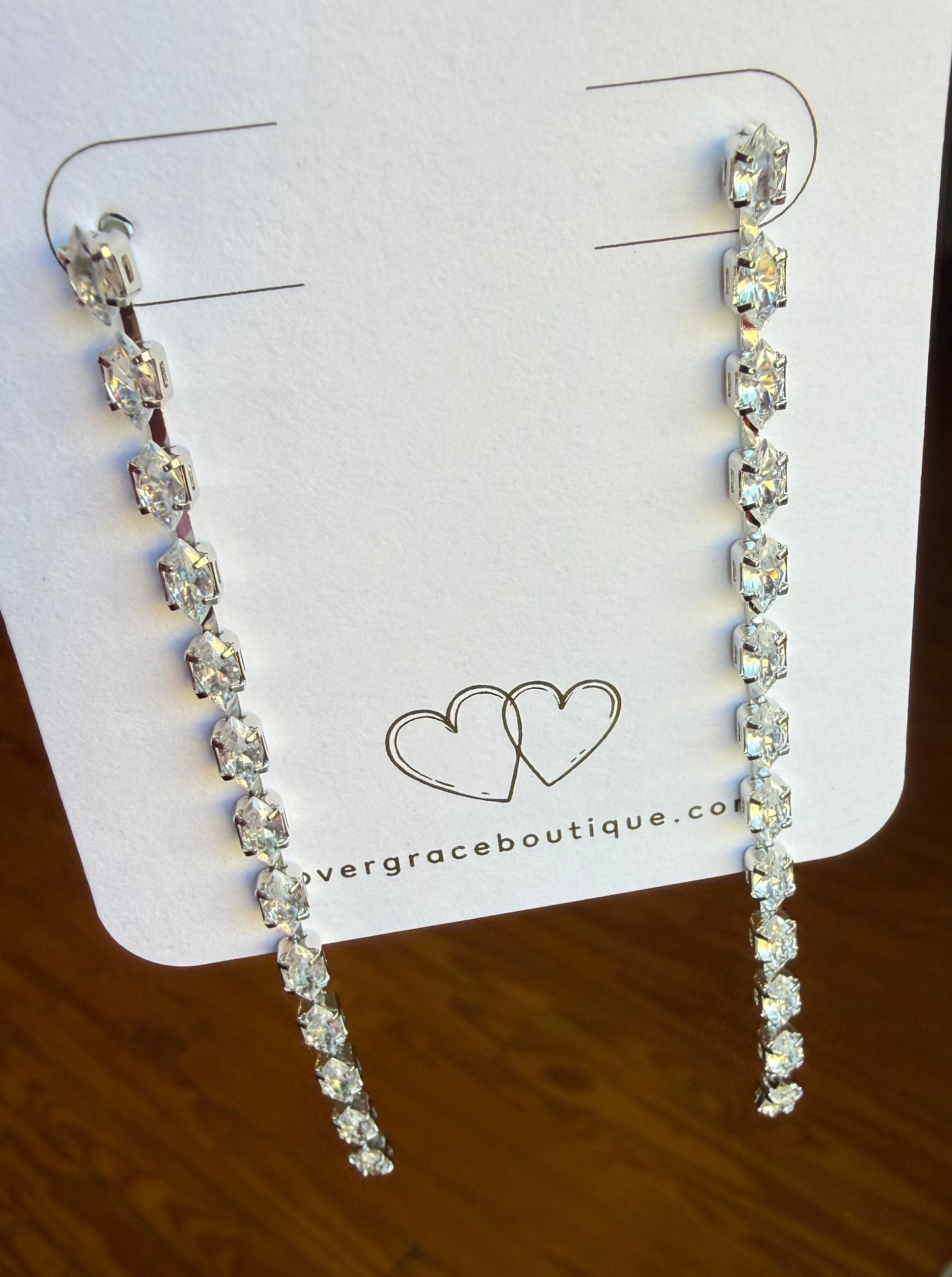Crystal Drop Line Earrings
