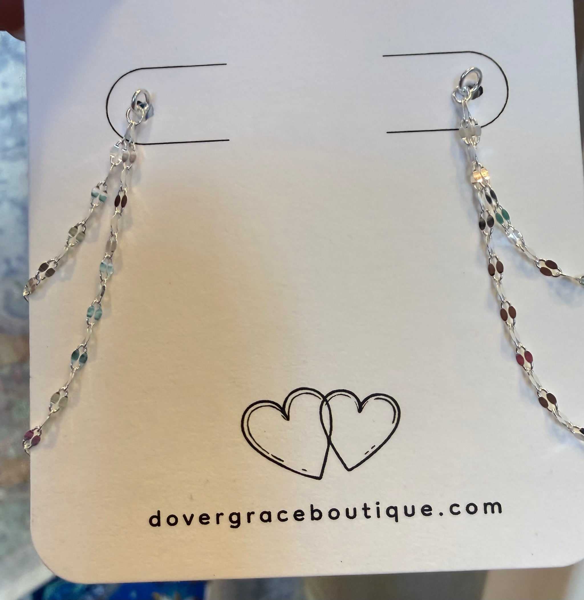 Silver Layered Chain Hoop Earrings