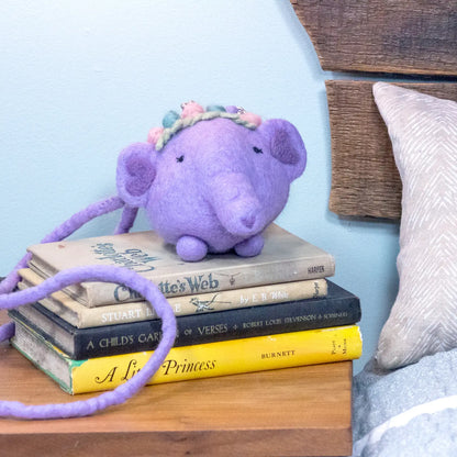 Felt Elephant Critter Purse with Detachable Strap | 48"