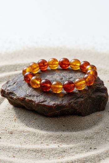 JBloom Elin Bracelet - Burnt Orange Resin Beads
