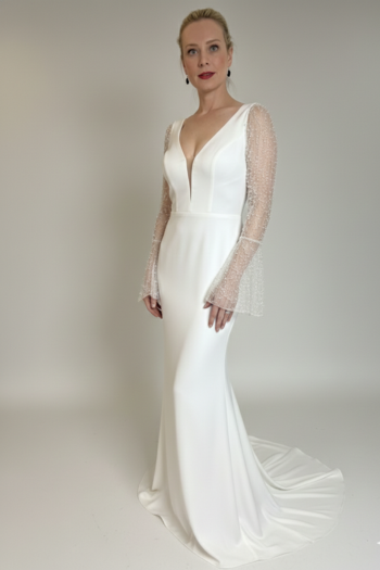 Elvira Wedding Gown, Long Sleeves