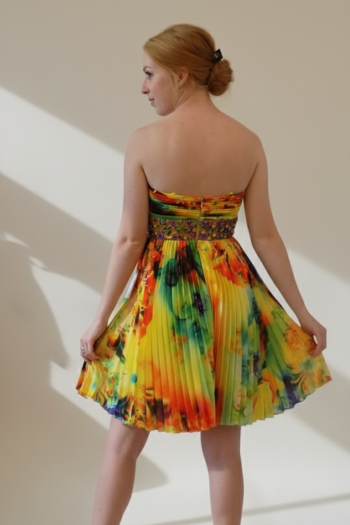 Short fun dress; Burst of Color