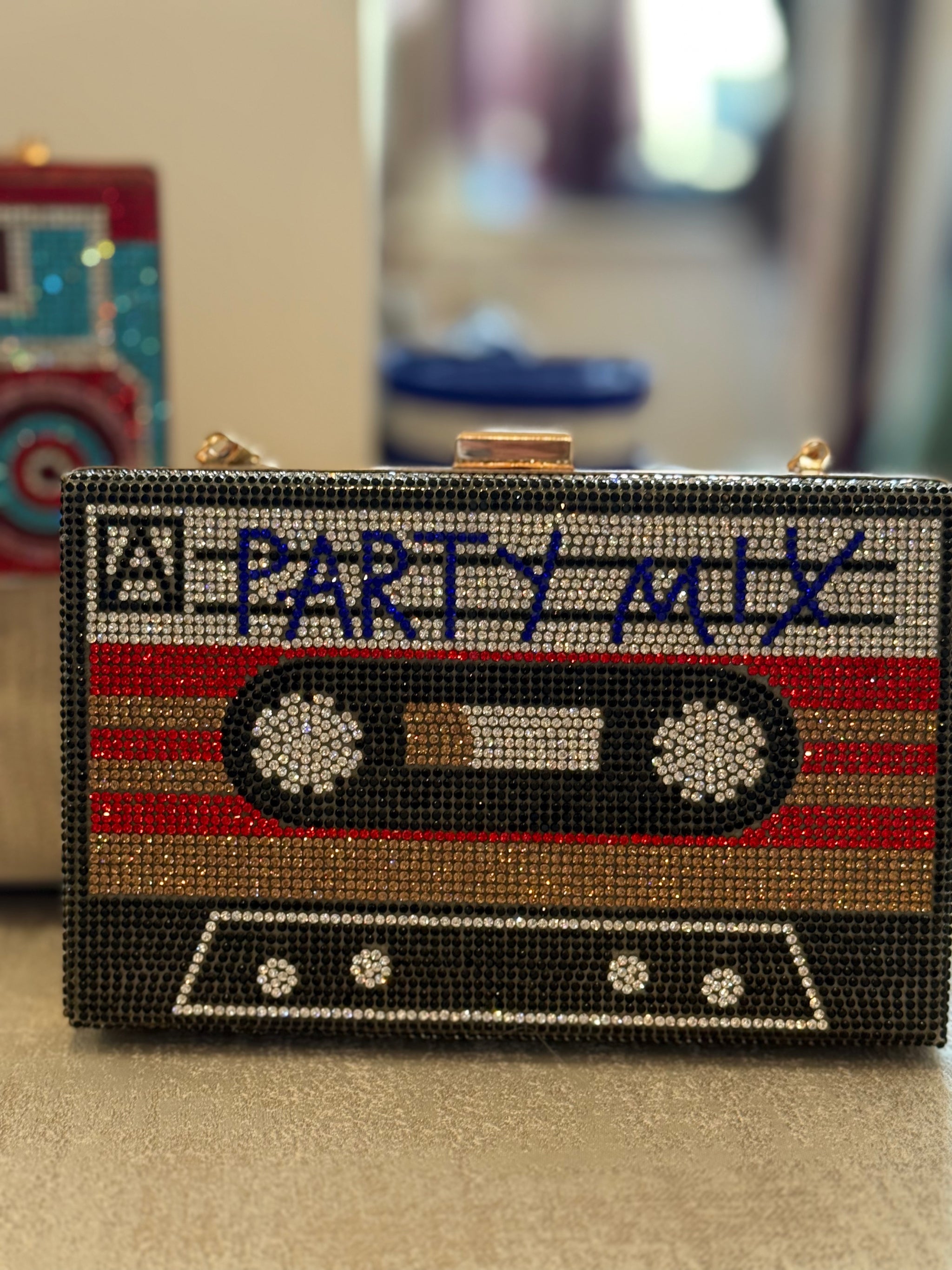 Party Mix Style Cassette Tape Clutch