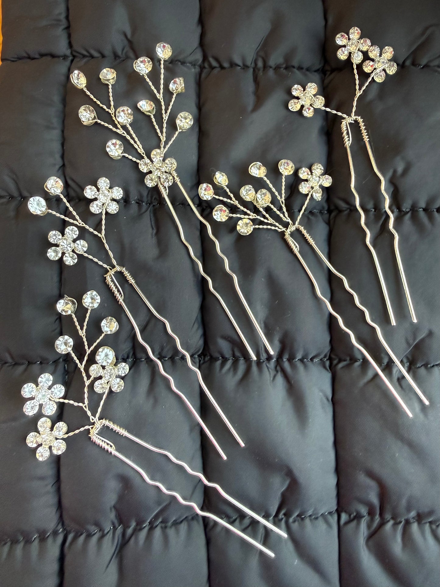 Elegant Rhinestone Hair Pins | Gold or Silver Set of 5