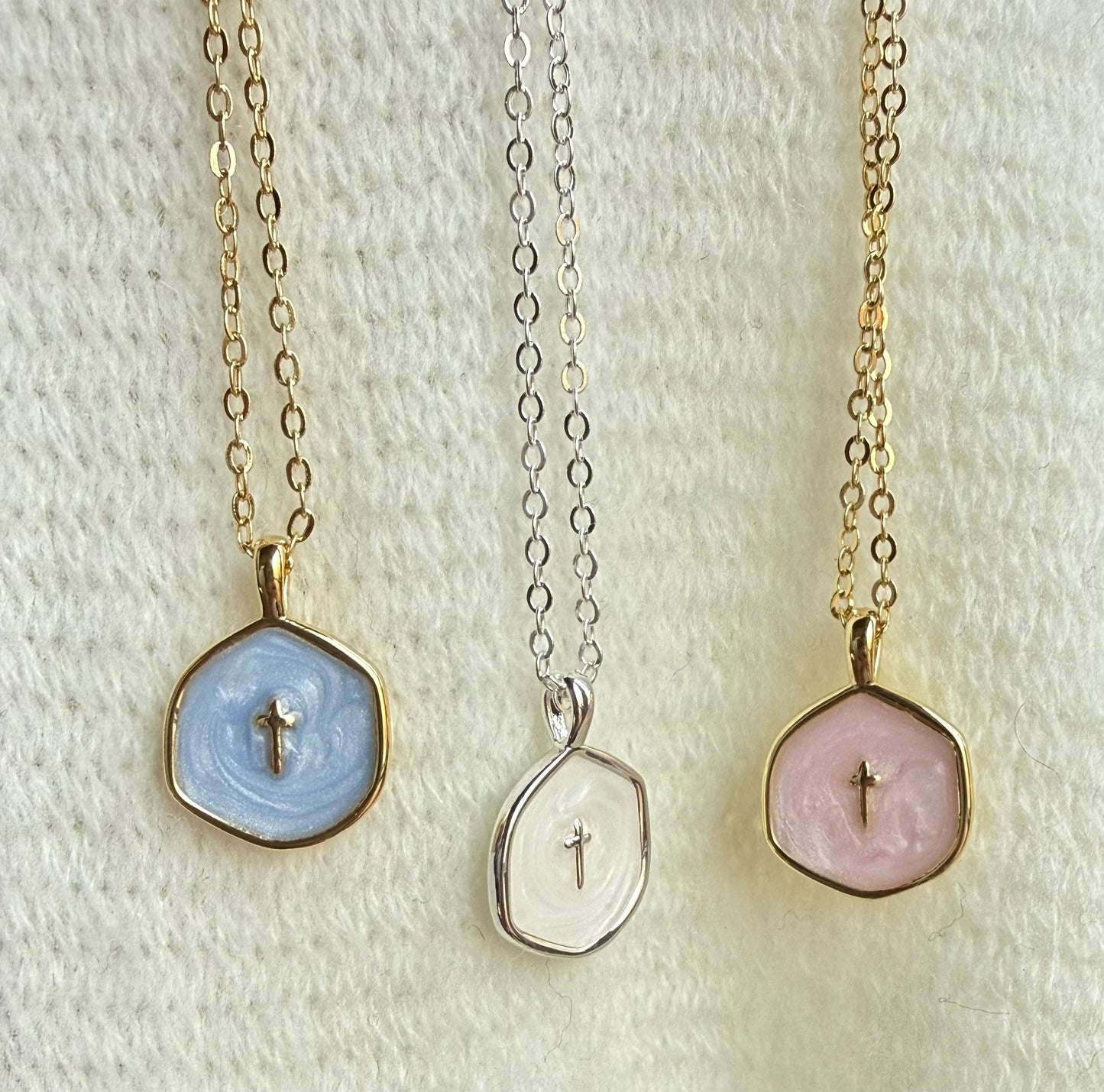 Dainty Simple Cross Silver or Gold Necklace chain