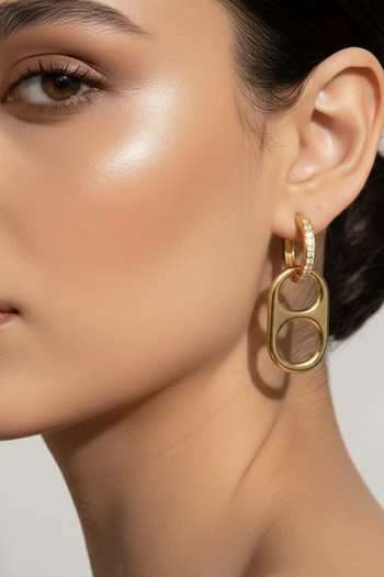 Basic Betty Gold Poptab Huggie Earrings