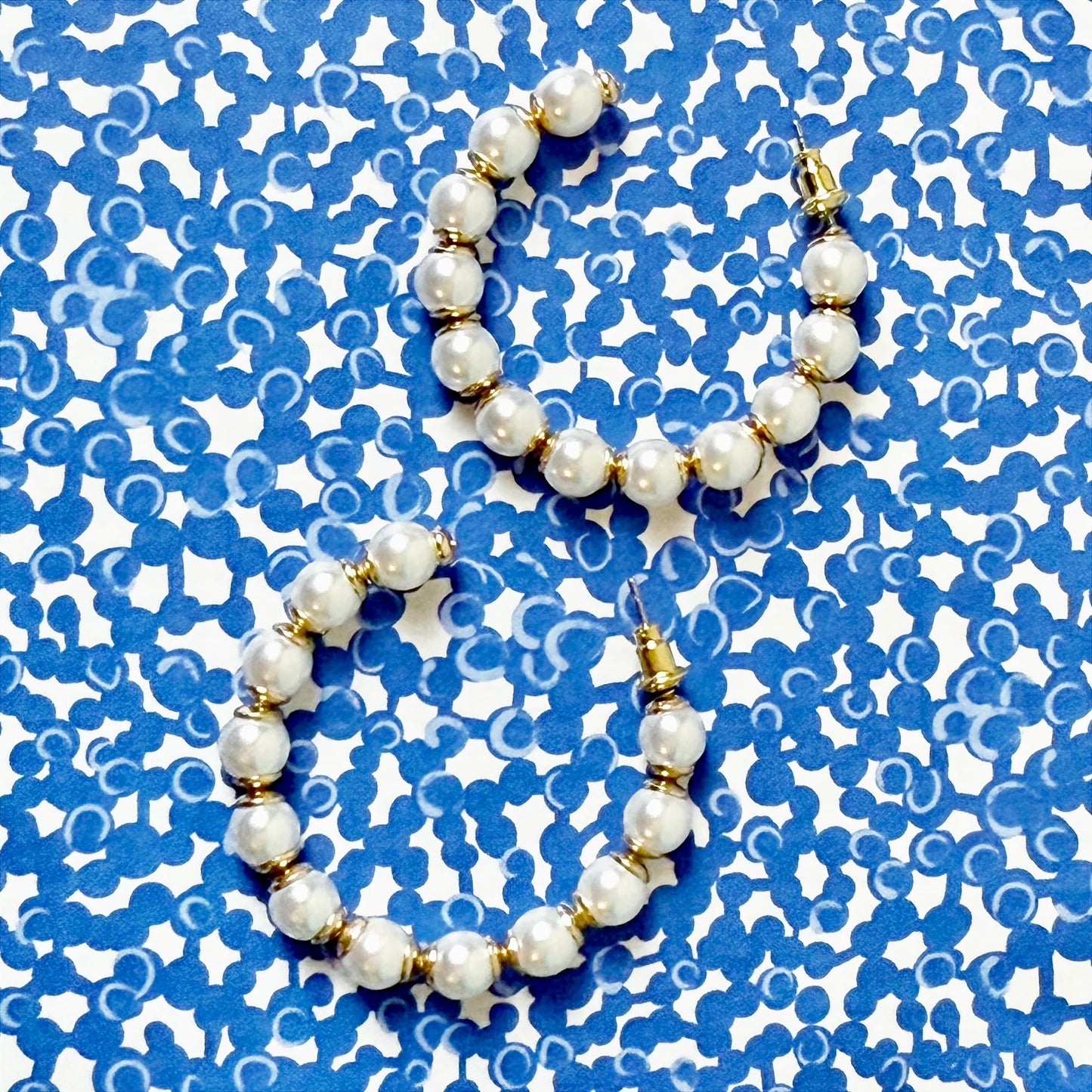 Sandy and Rizzo Beaded Pearl Hoop Earrings