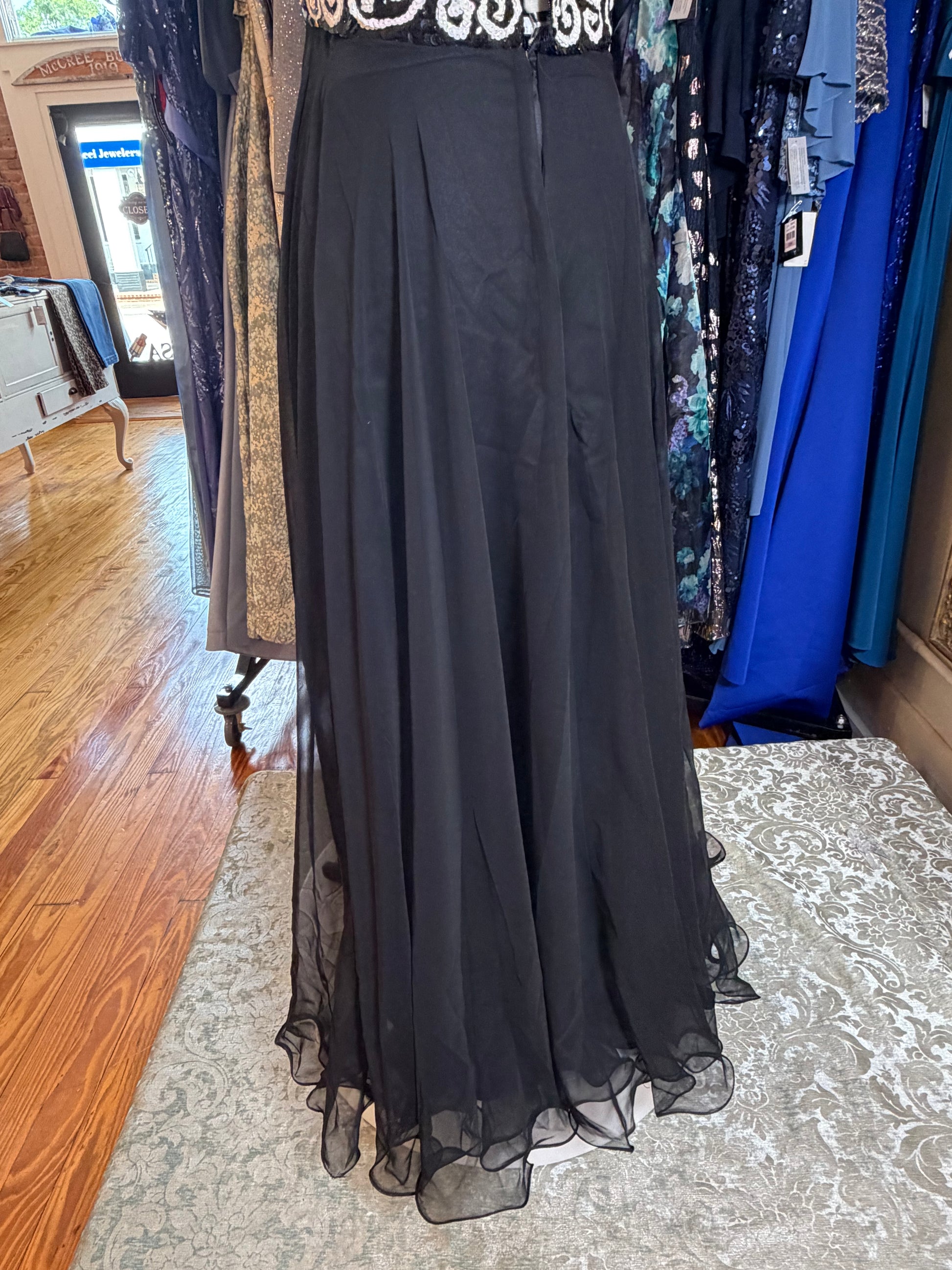 Black and white curated vintage dress at Dover Grace Boutique in Watkinsville, Georgia.