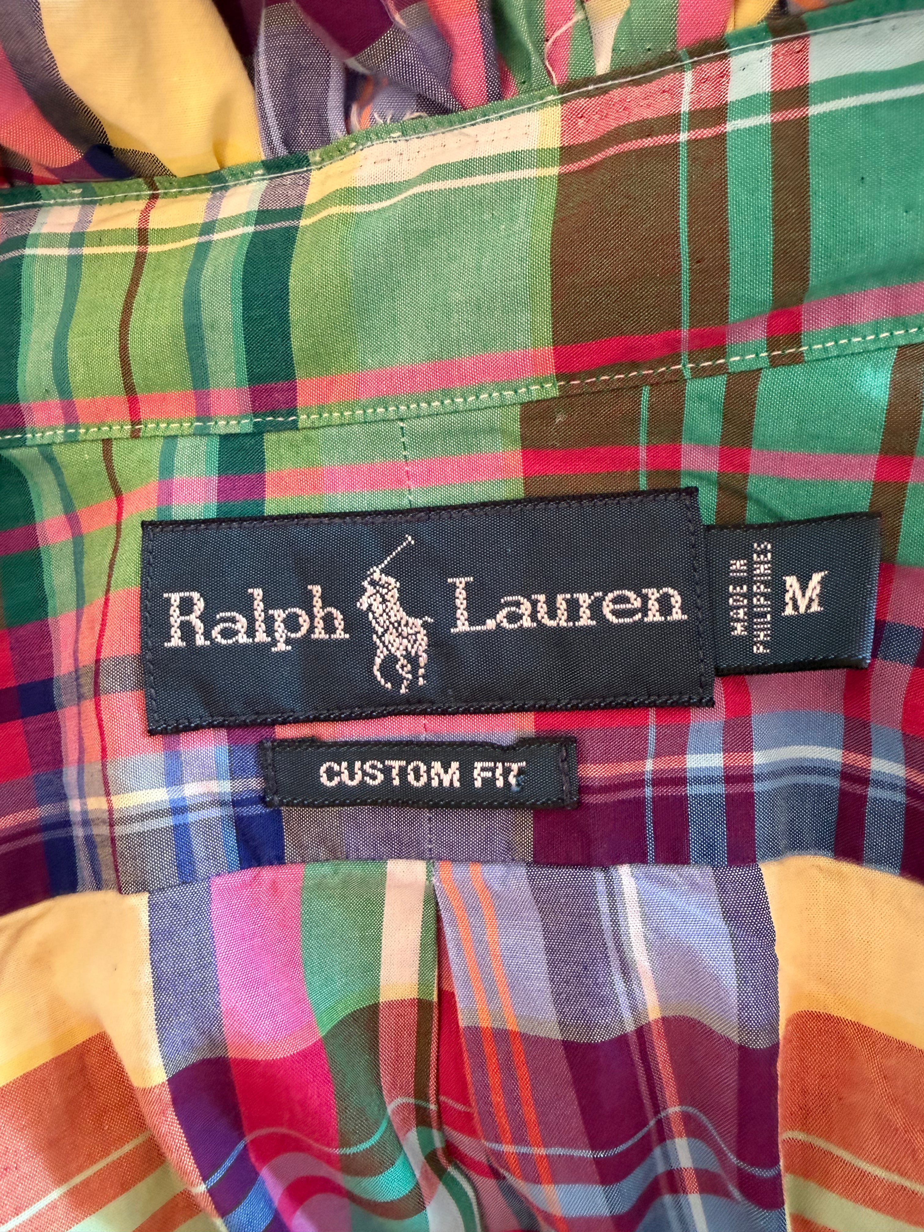 Reworked primary color plaid shirt, a one of a kind upcycled piece from Dover Grace Boutique in Watkinsville, Georgia.