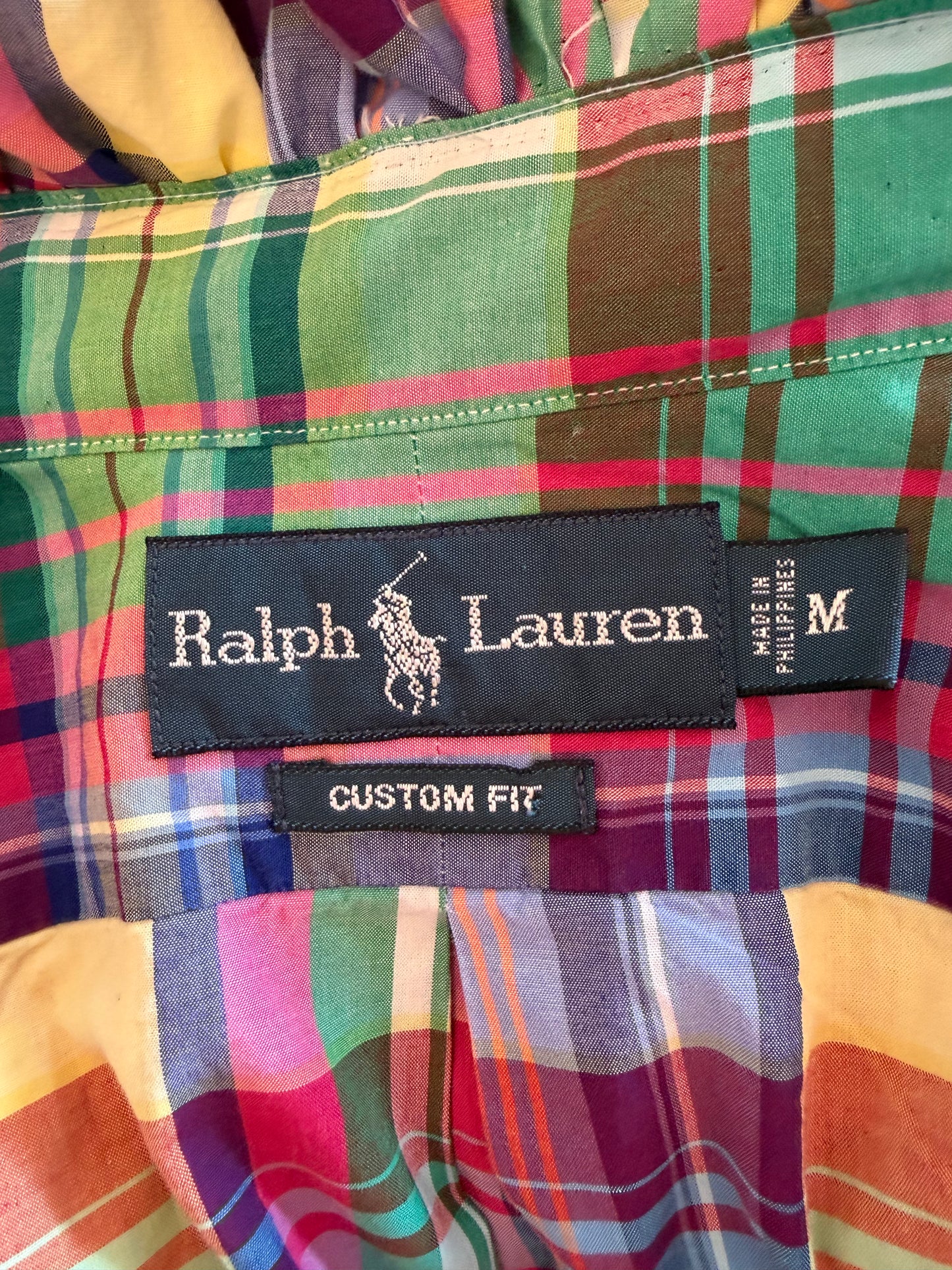 Reworked primary color plaid shirt, a one of a kind upcycled piece from Dover Grace Boutique in Watkinsville, Georgia.