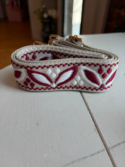 Woven Embroidered Bag Strap – Wide Crossbody Purse Strap