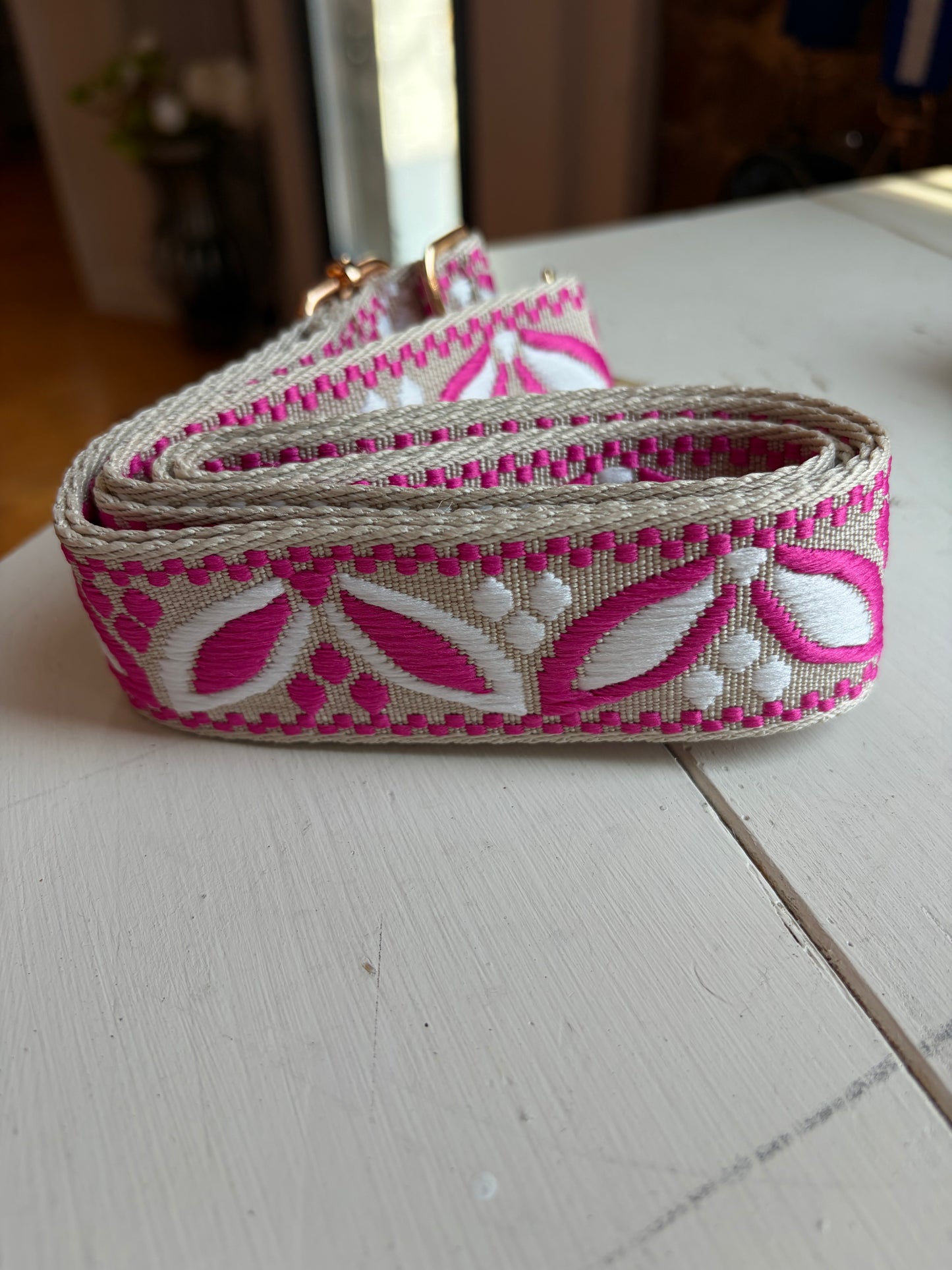 Woven Embroidered Bag Strap – Wide Crossbody Purse Strap