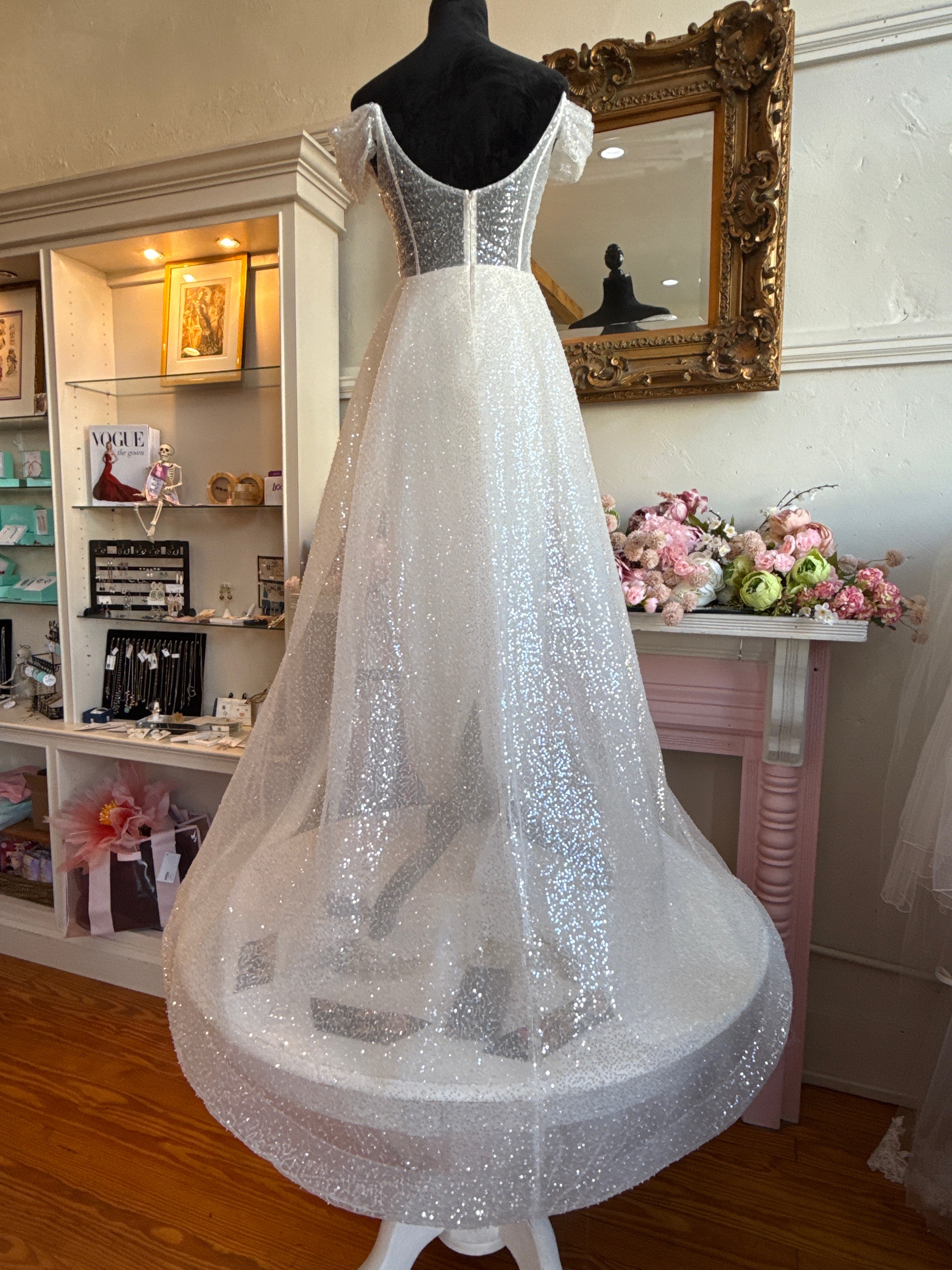 The Lila Gown – Sparkling Off-the-Shoulder Wedding Dress