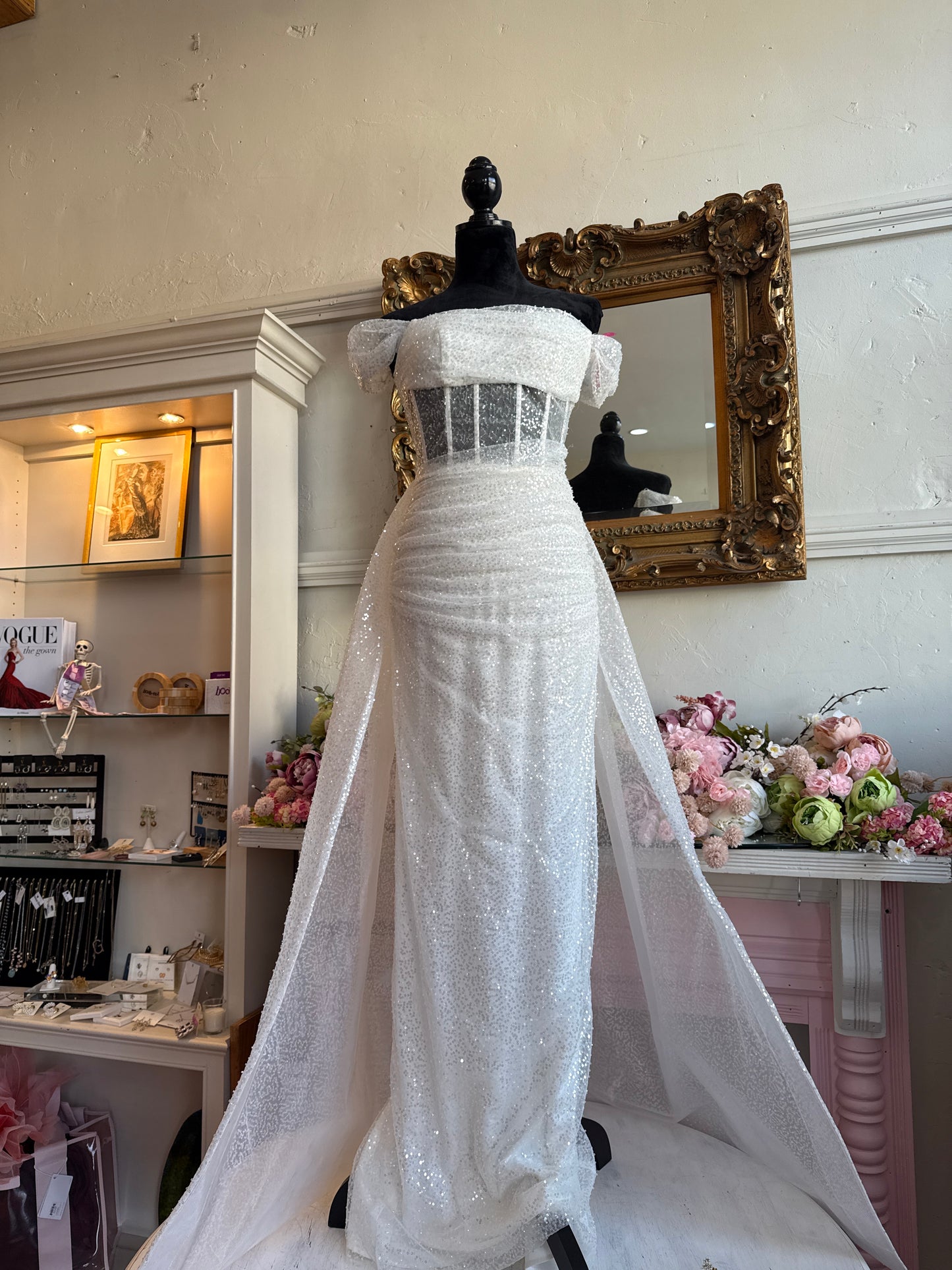 The Lila Gown – Sparkling Off-the-Shoulder Wedding Dress