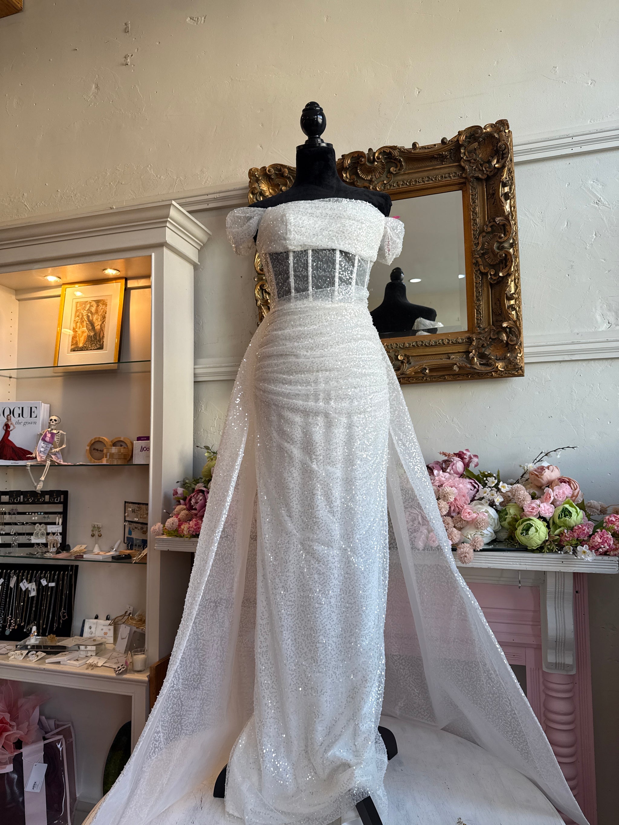 The Lila Gown – Sparkling Off-the-Shoulder Wedding Dress