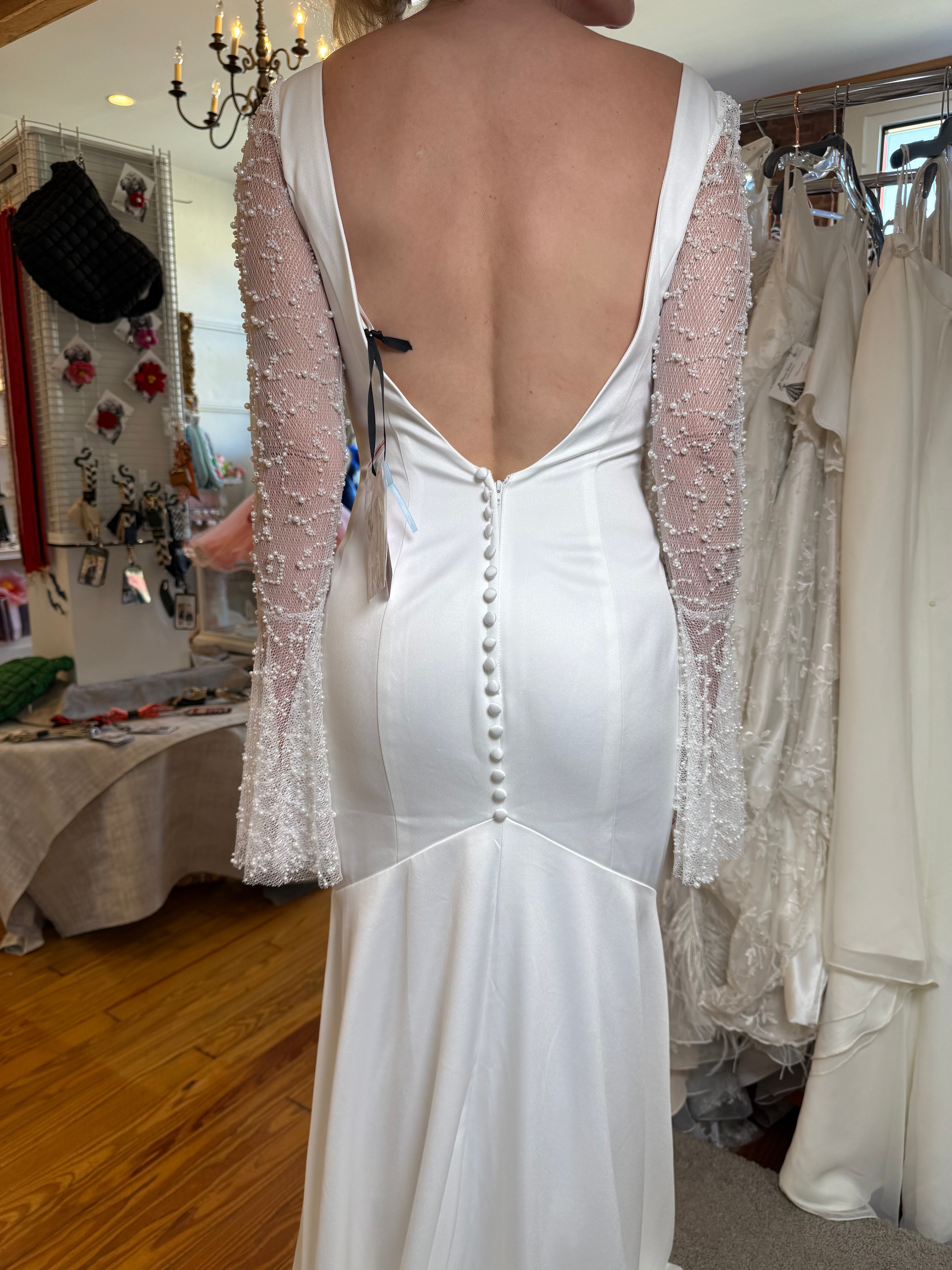 Elvira, Bell Sleeved Bridal Gown, Wedding Dress