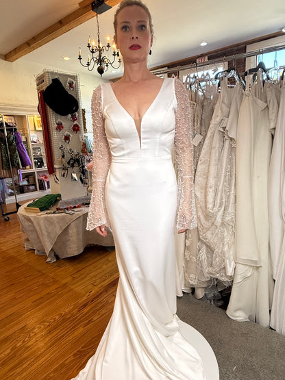 Elvira, Bell Sleeved Bridal Gown, Wedding Dress