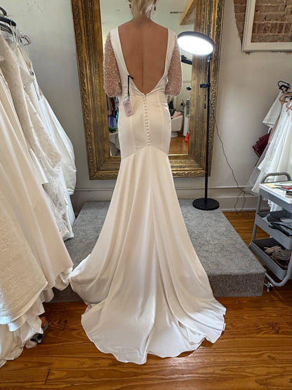 Elvira, Bell Sleeved Bridal Gown, Wedding Dress