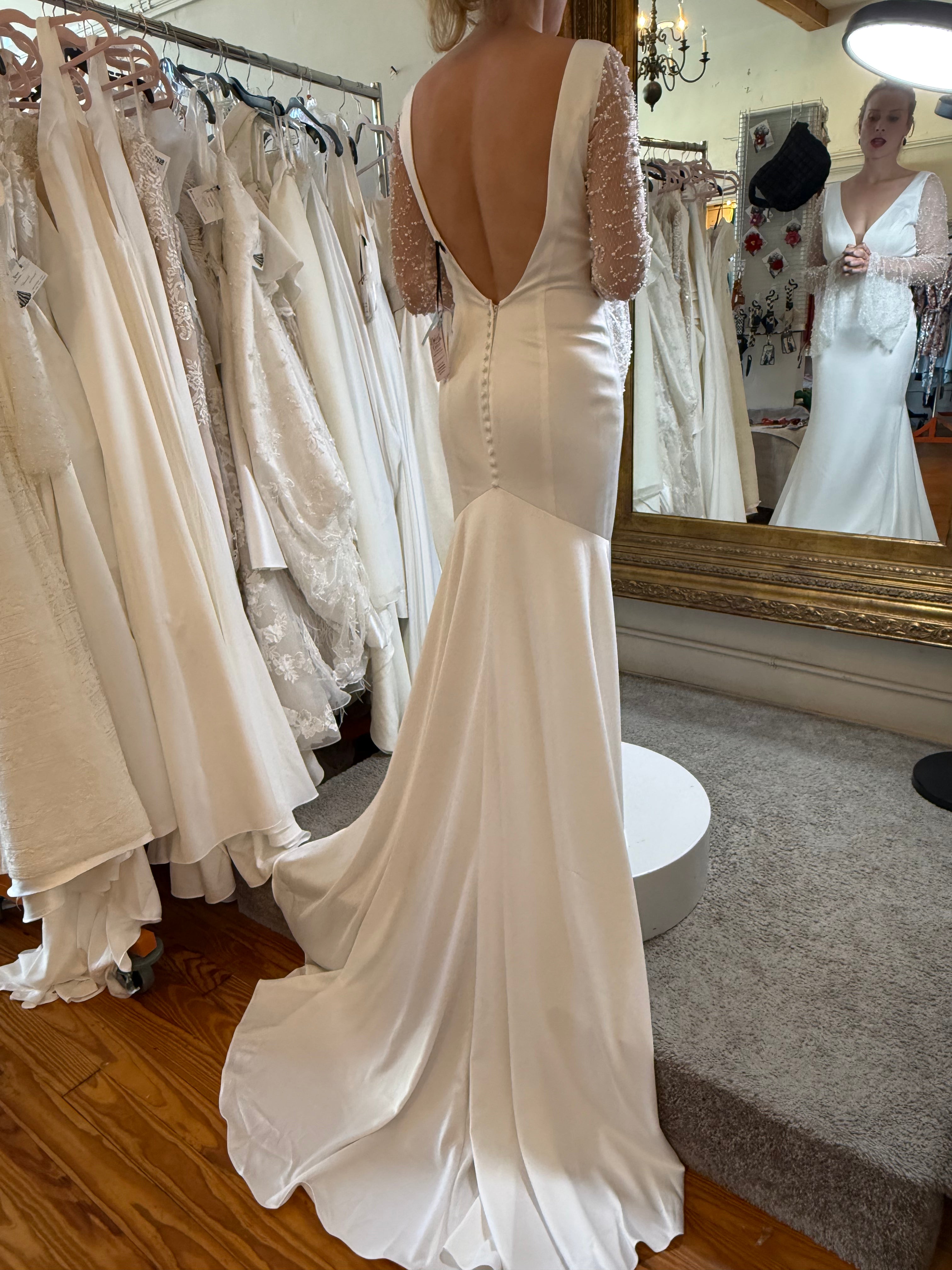 Elvira, Bell Sleeved Bridal Gown, Wedding Dress