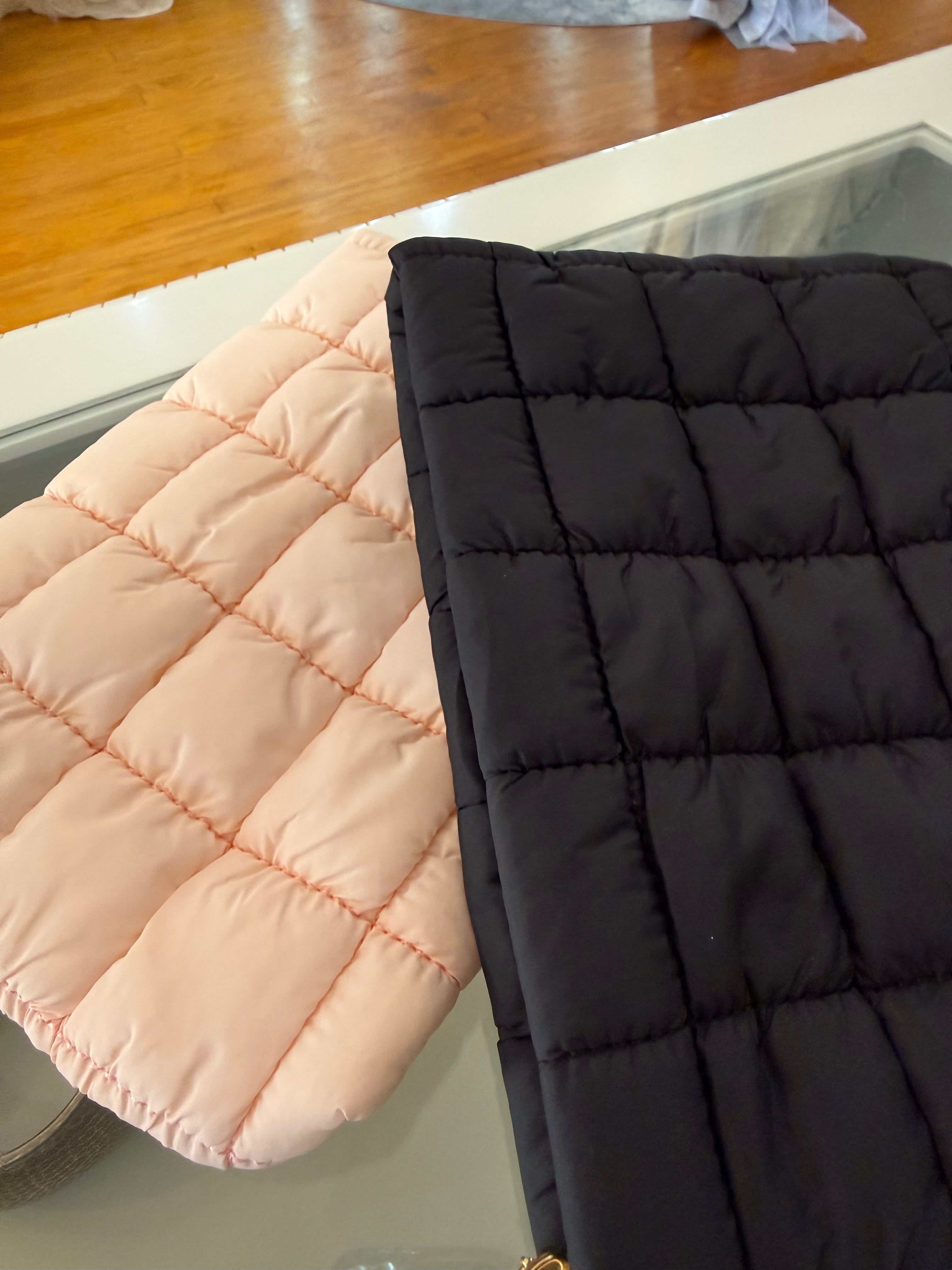 Puffy Clutch/bag; Blush Pink and Black