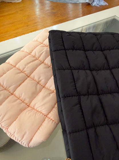 Puffy Clutch/bag; Blush Pink and Black