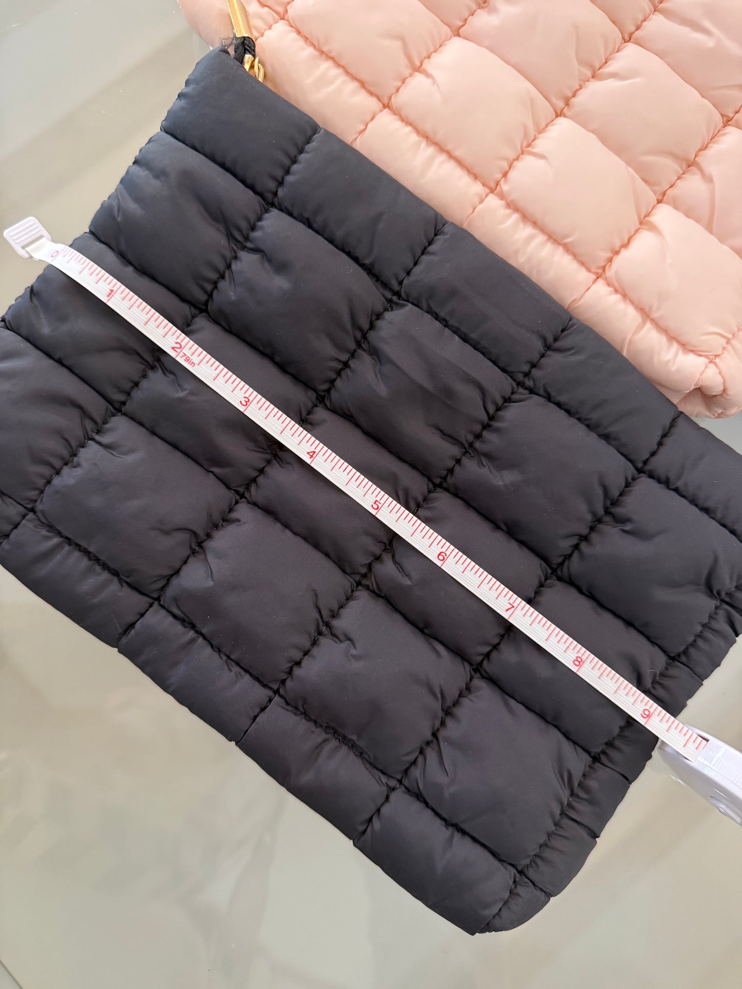 Puffy Clutch/bag; Blush Pink and Black