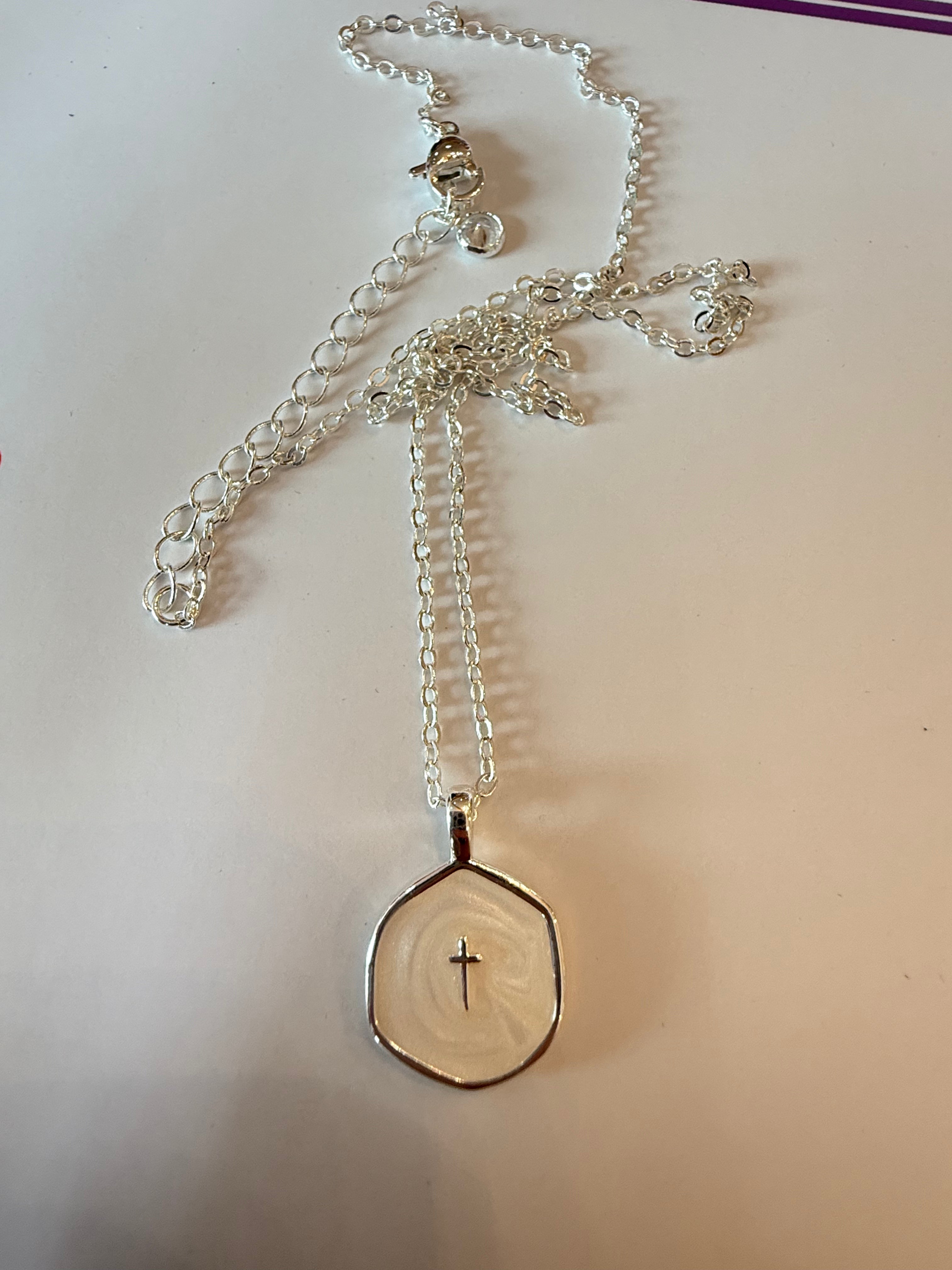 Silver Necklace with Dainty Simple Cross