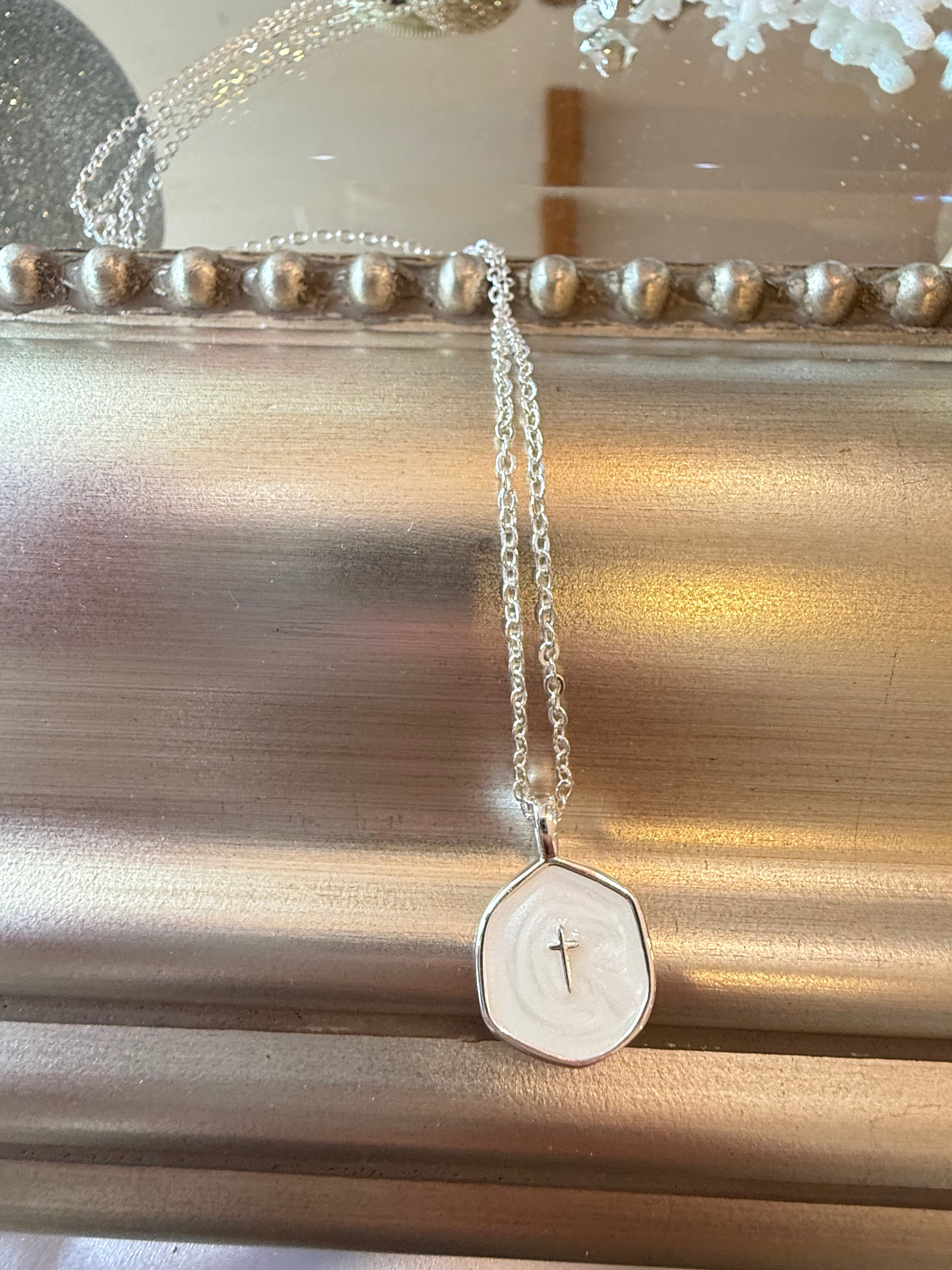 Silver Necklace with Dainty Simple Cross