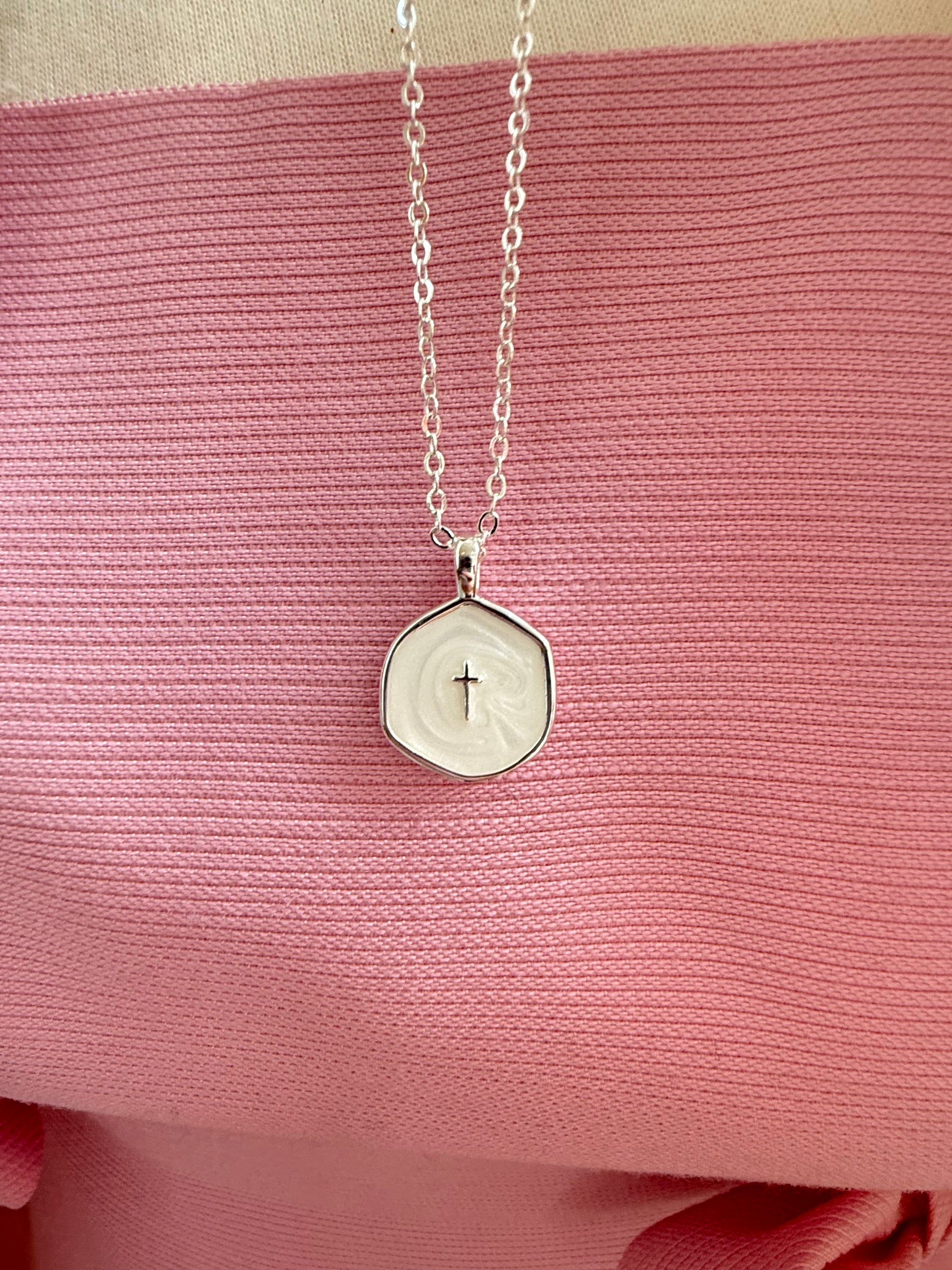 Silver Necklace with Dainty Simple Cross