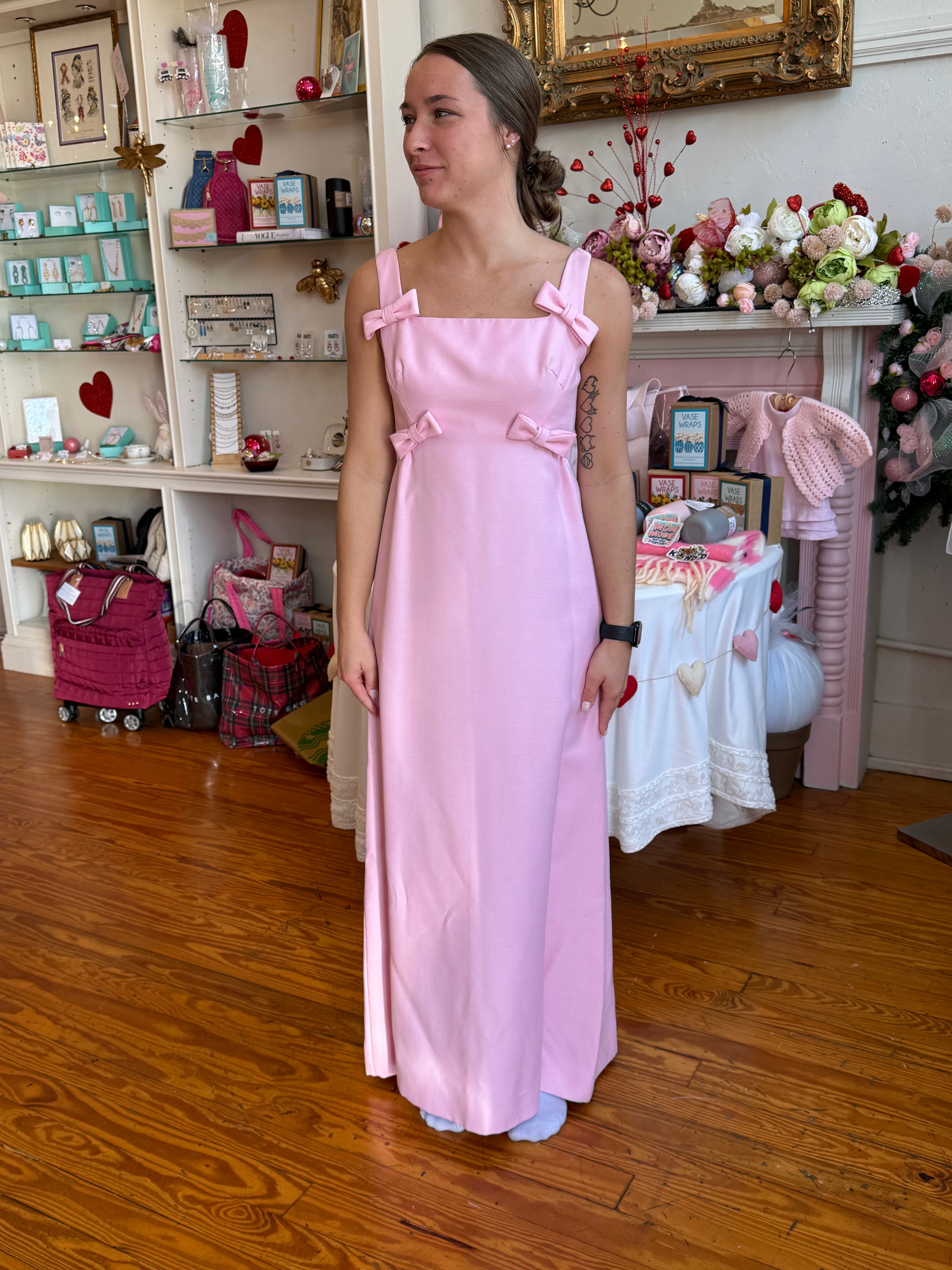 Vintage 1960s Formal Dress & Opera Coat Set | Empire Waist Gown - Size 2/4