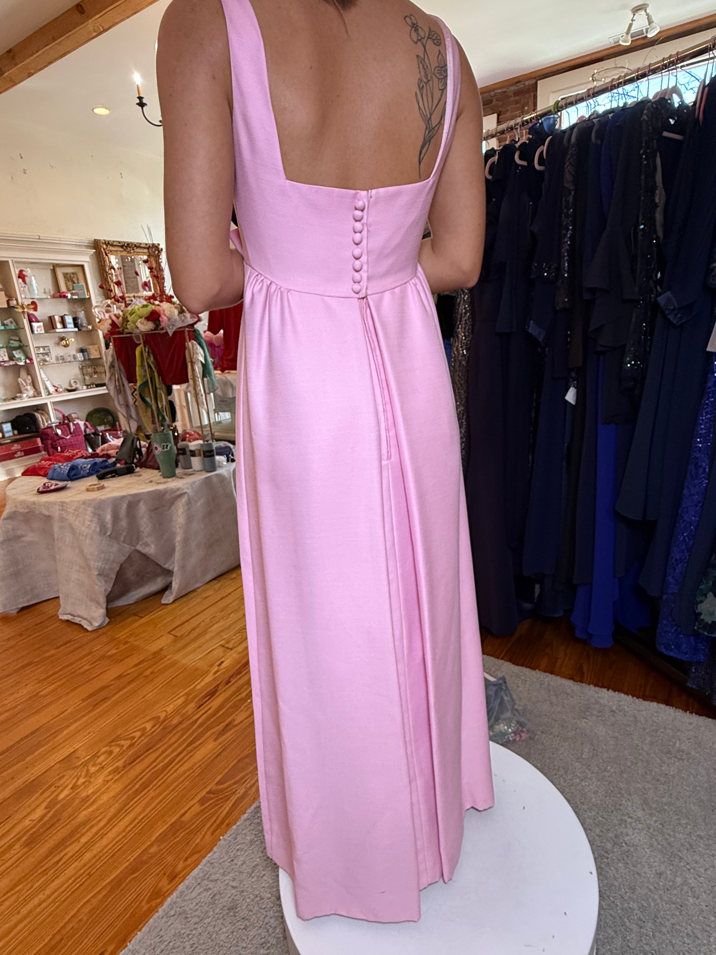 Vintage 1960s Formal Dress & Opera Coat Set | Empire Waist Gown - Size 2/4