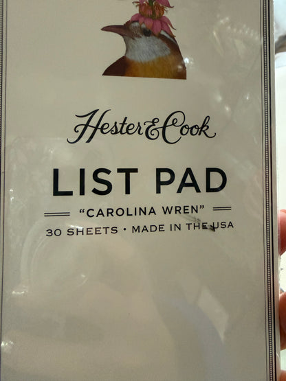 Hester & Cook List Pad