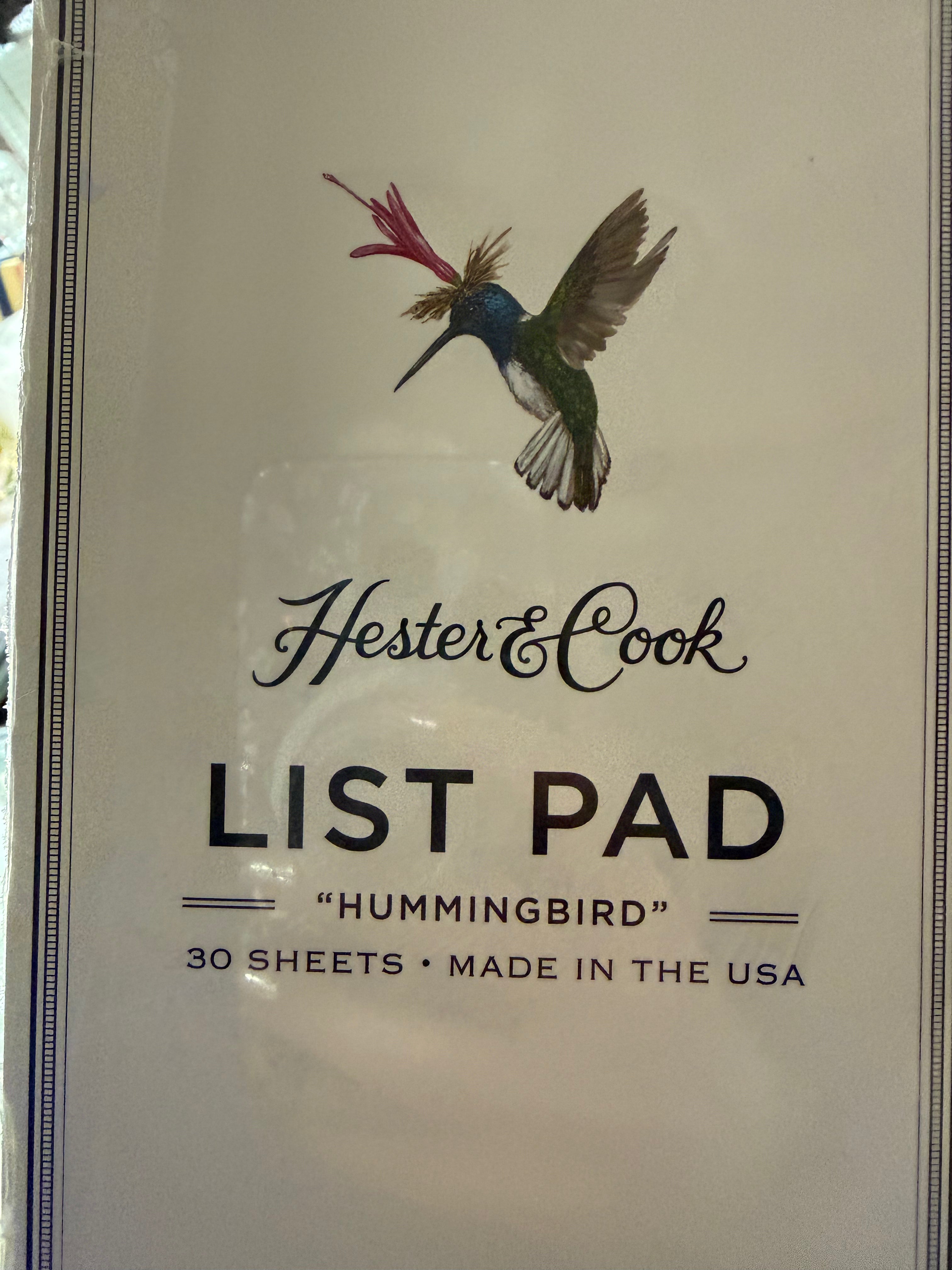 Hester & Cook List Pad